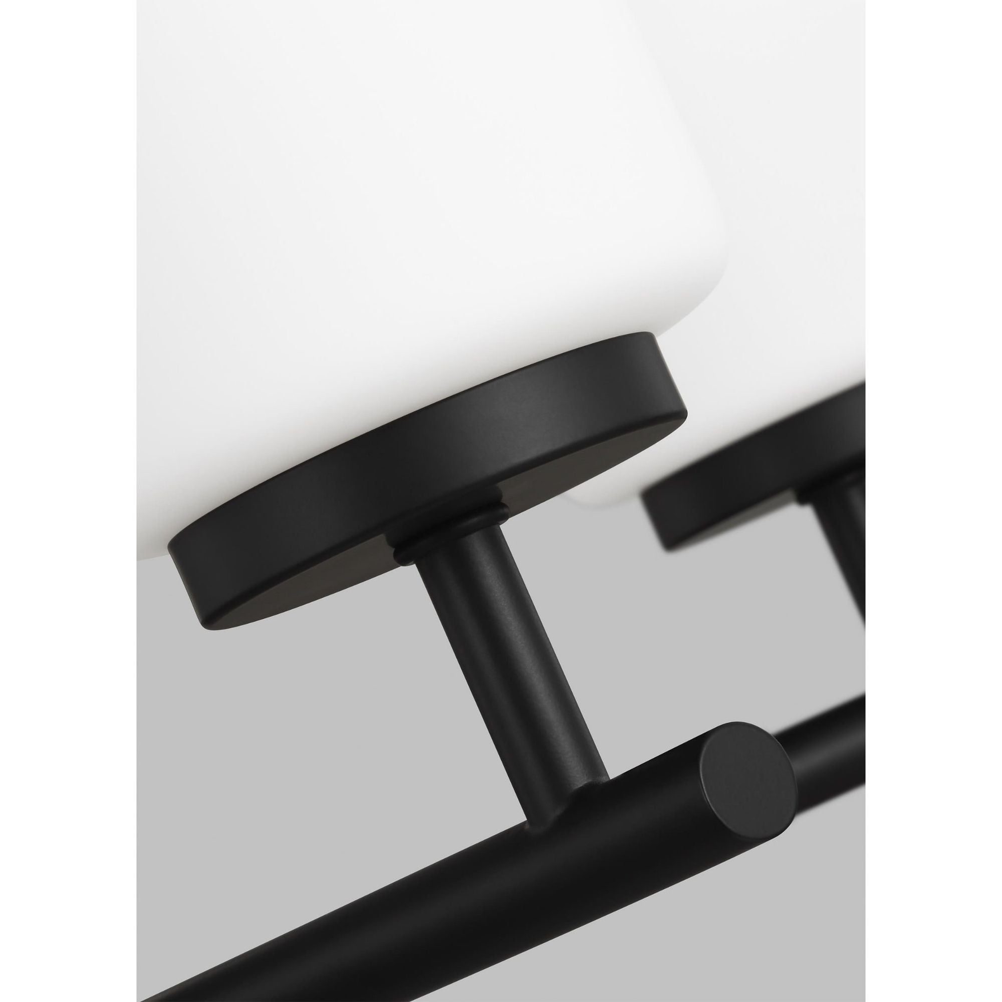 Oslo Five Light Chandelier Contemporary 24" Width 20" Height Steel Round Cased Opal Etched Shade in Midnight Black