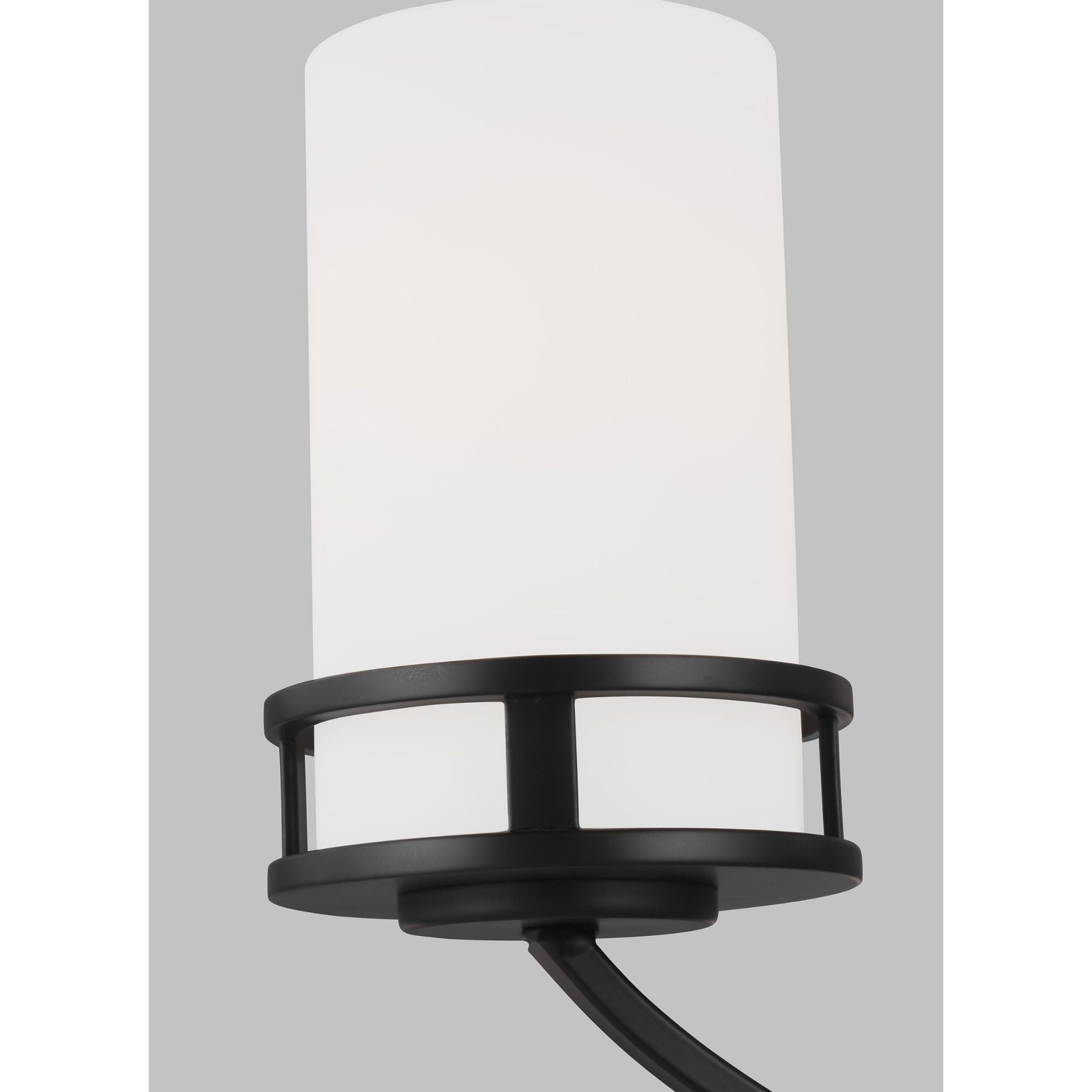 Robie Five Light Chandelier LED Transitional 23.375" Height Steel Round Etched / White Inside Shade in Midnight Black