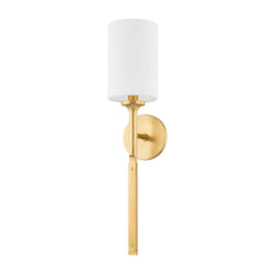 Brewster 1 Light Wall Sconce in Aged Brass
