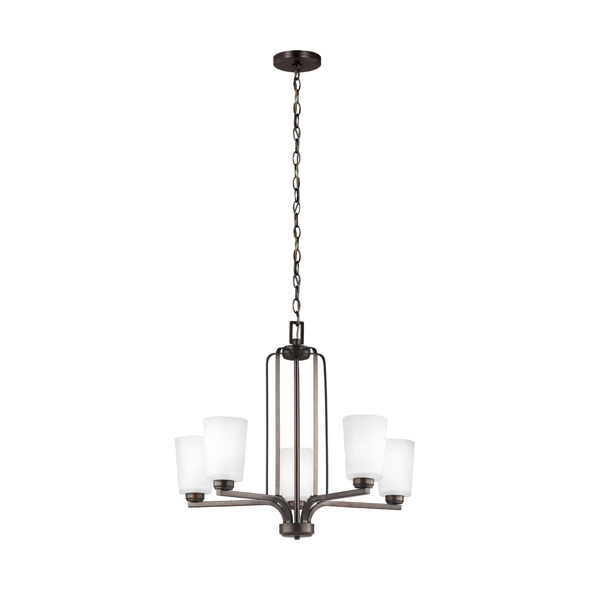 Franport Five Light Chandelier Traditional 22.875" Height Steel Round Undefined Shade in Bronze