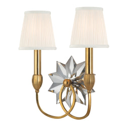 Barton 2 Light Wall Sconce in Aged Brass