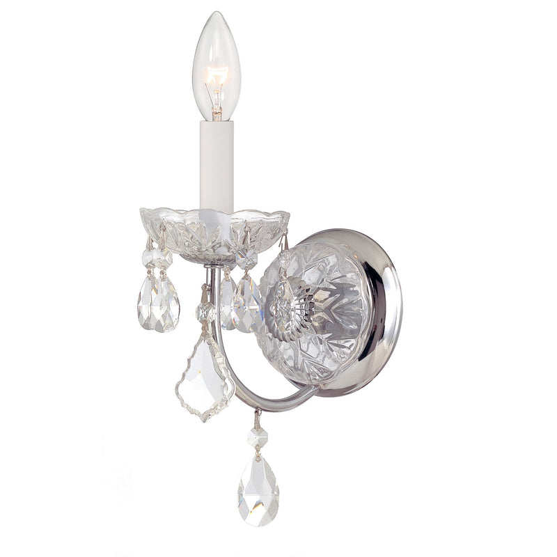 Imperial 1 Light Hand Cut Crystal Polished Chrome Sconce