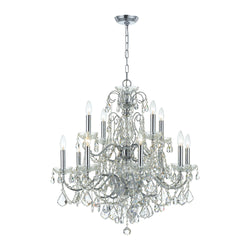 Imperial 12 Light Hand Cut Crystal Polished Chrome Chandelier