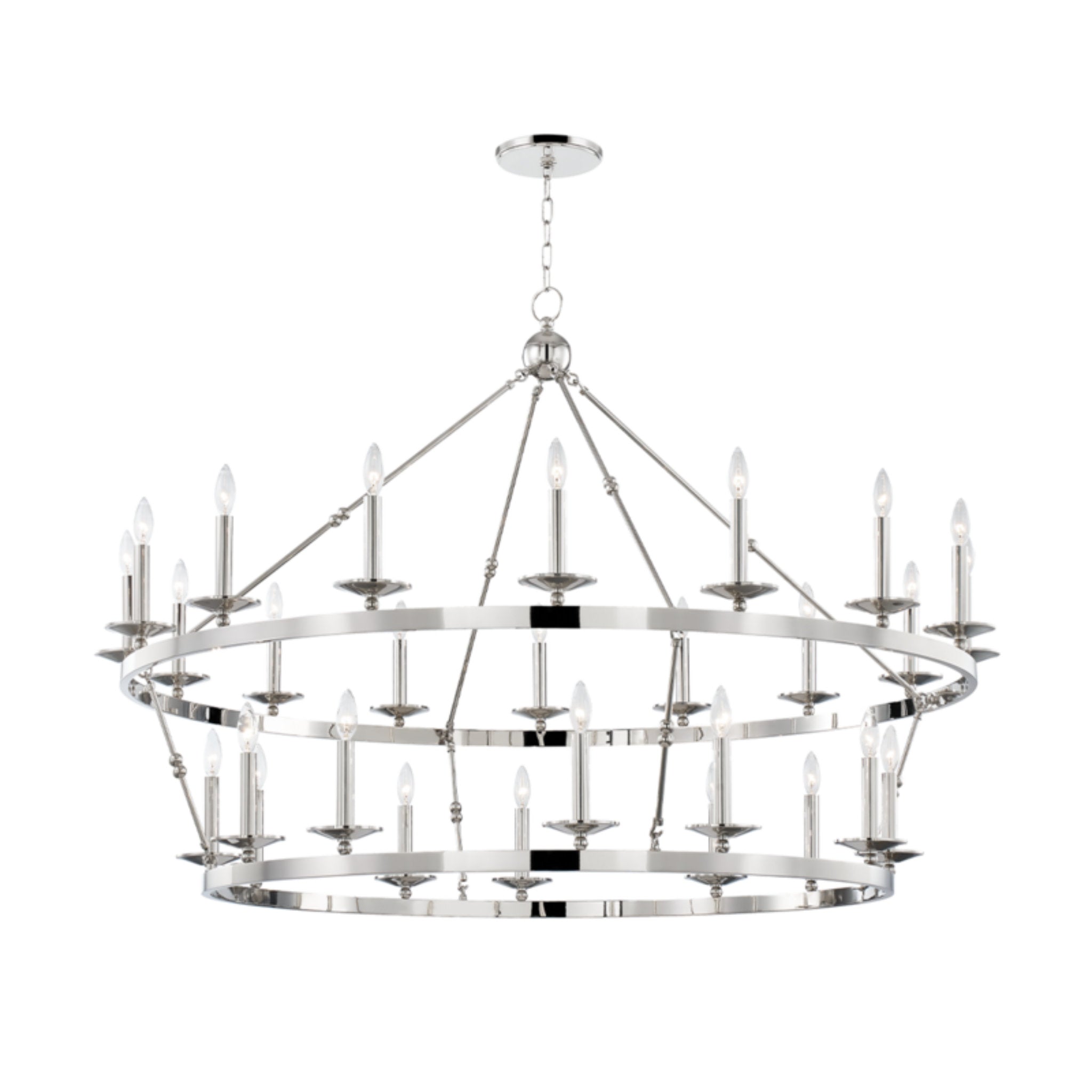 Allendale 28-Light Chandelier in  Polished Nickel 58L x 58W x 40.75H