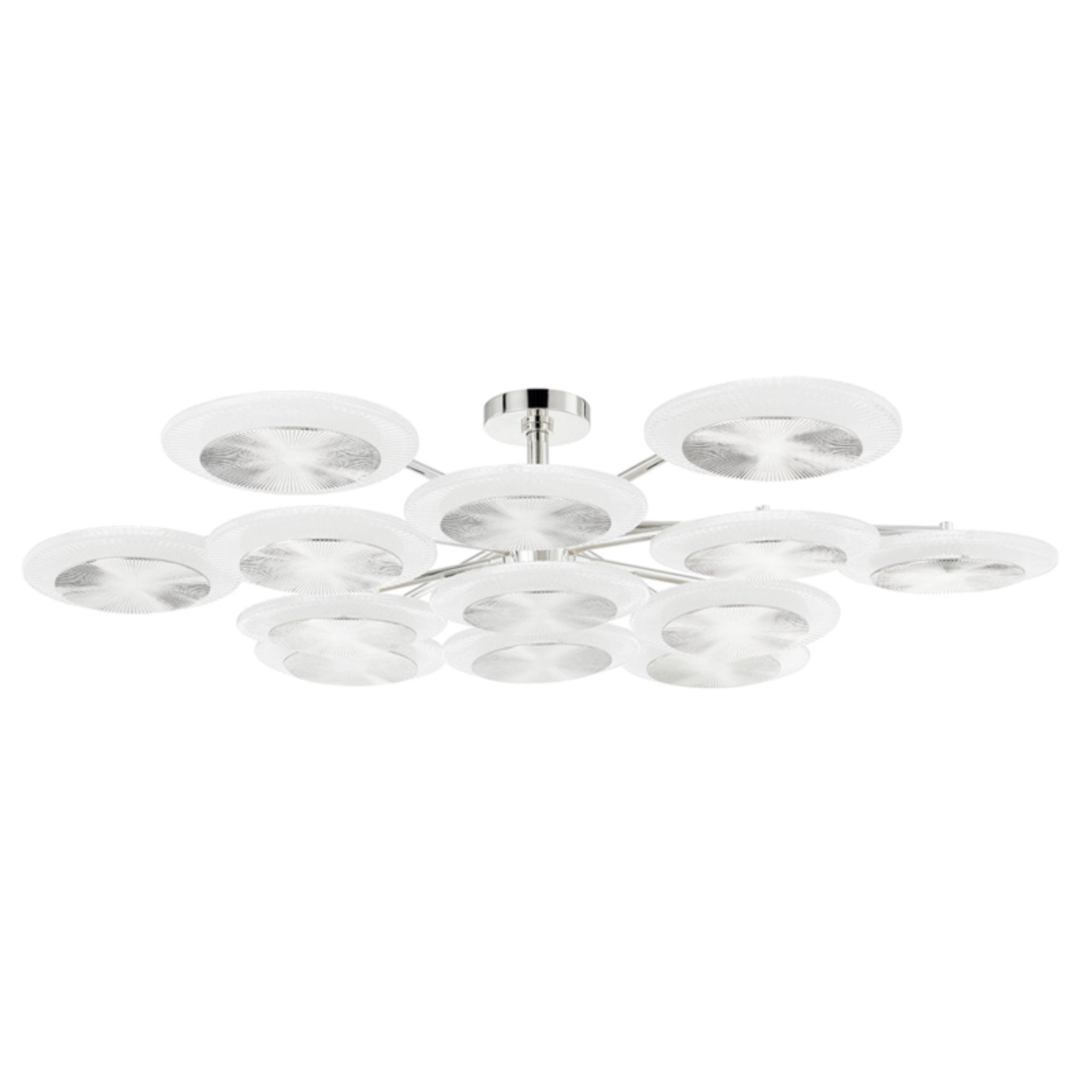 Topaz 13-Light Semi Flush in  Polished Nickel 56.75L x 56.75W x 12H