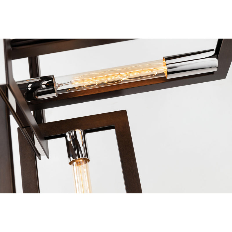 Enigma 7 Light Chandelier in Bronze With Polished Stainless