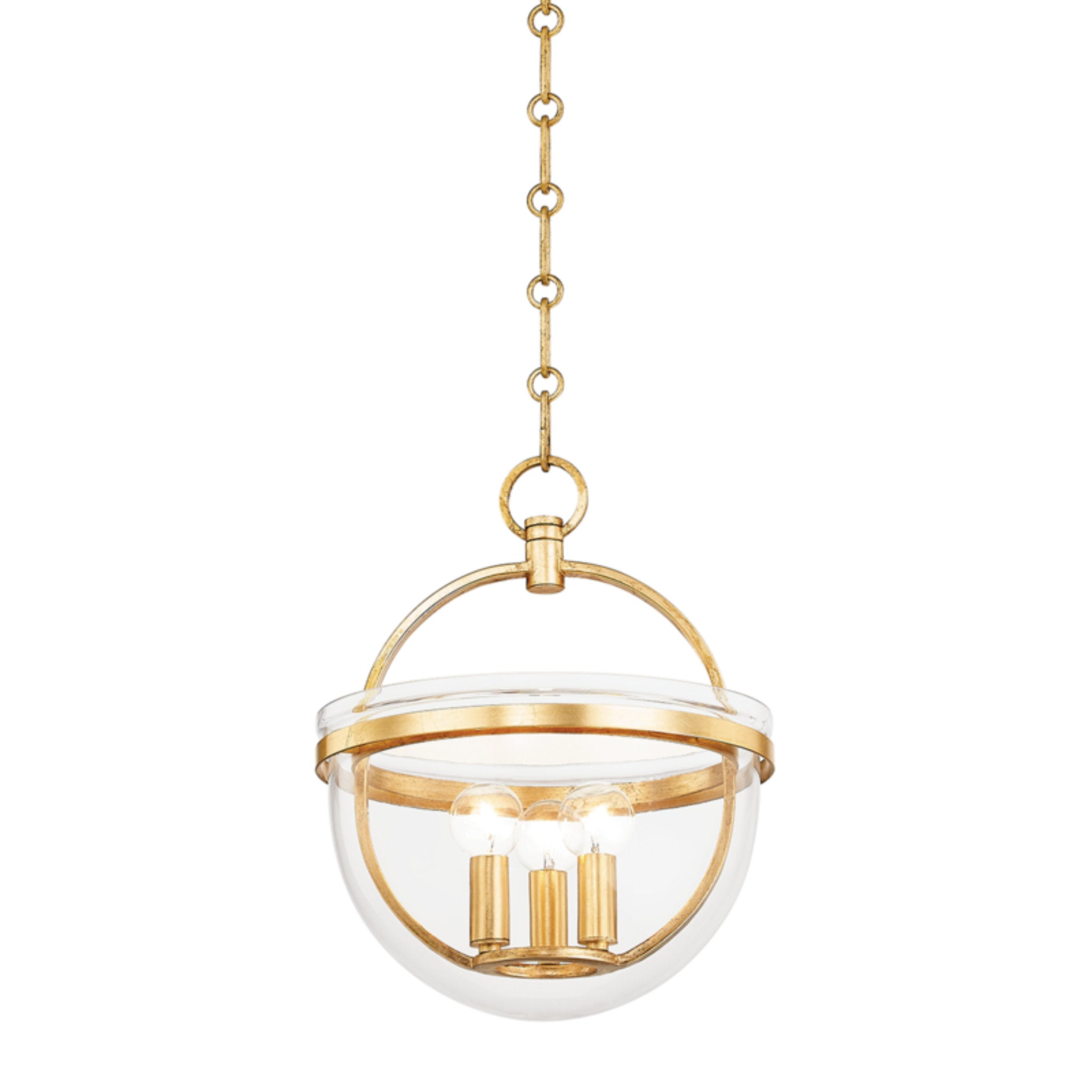 Malloy 3-Light Lantern in  Vintage Gold Leaf 11.75L x 11.75W x 12.75H