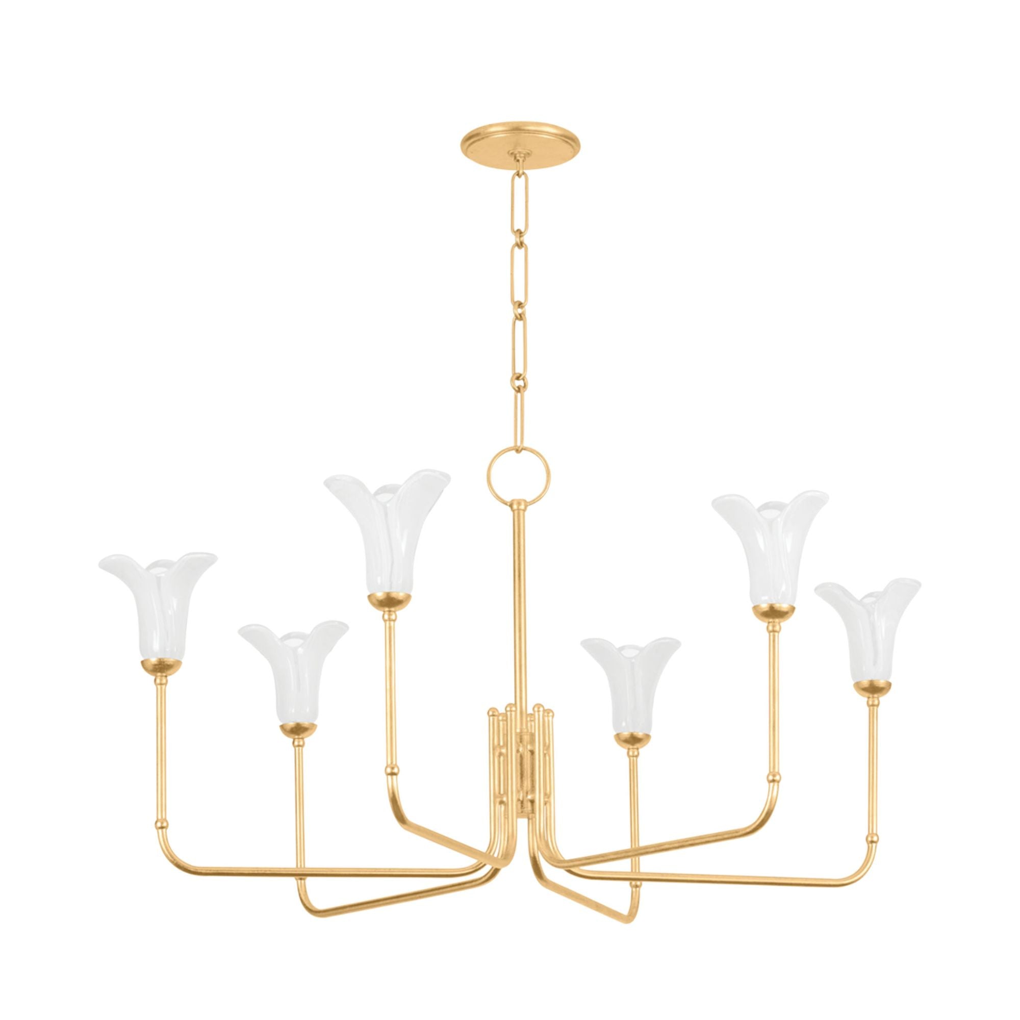 Montclair 6-Light Chandelier in Vintage Gold Leaf 40W x 21.25H