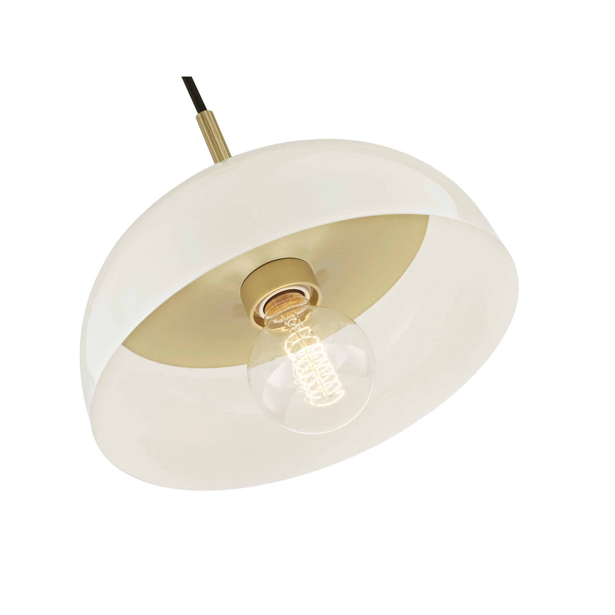 Avery 1-Light Pendant in Polished Nickel/Navy