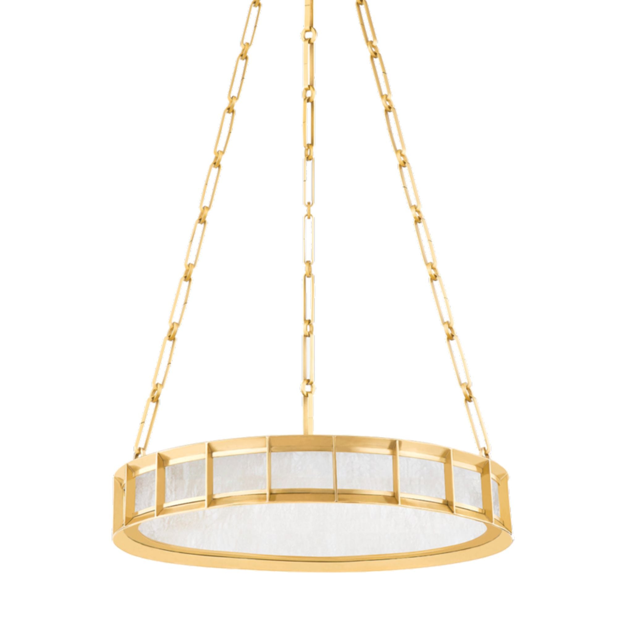 Leda 1-Light Chandelier in  Vintage Brass 19.75L x 19.75W x 3.5H