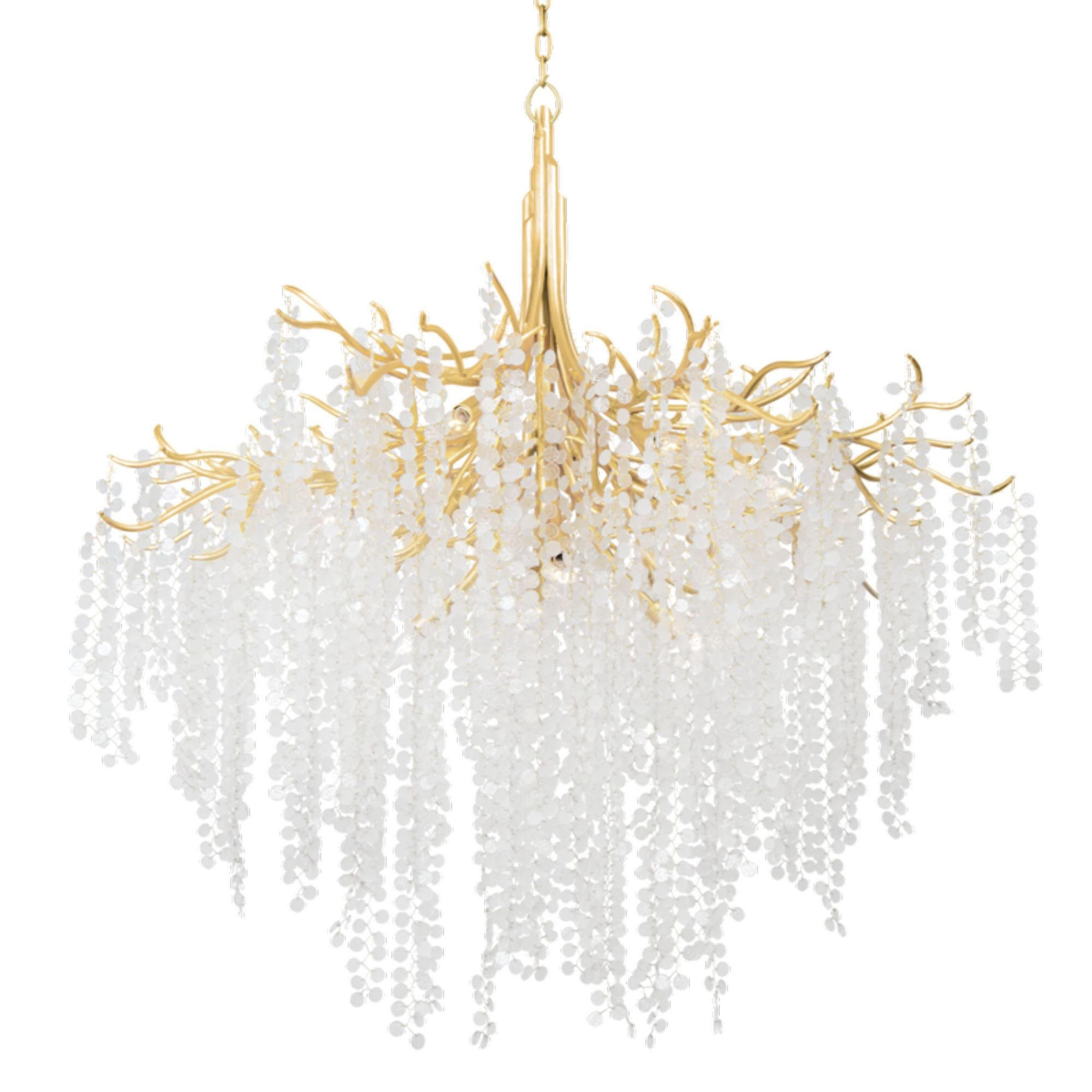 Genoa 12-Light Chandelier in  Gold Leaf 48.75L x 48.75W x 51H
