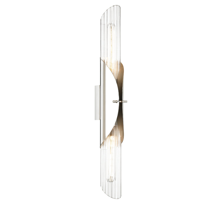 Lefferts 2 Light Wall Sconce in Polished Nickel
