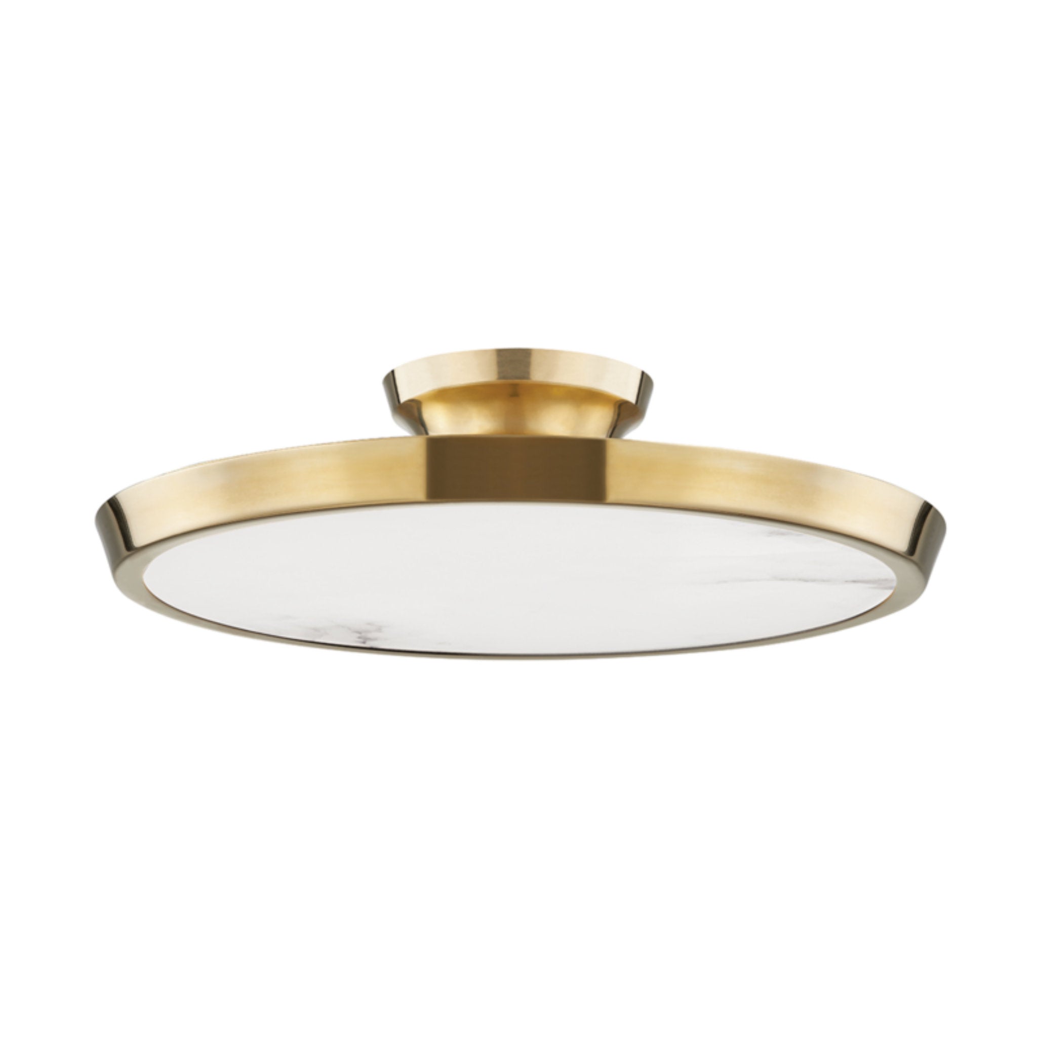 Draper 0-Light Flush Mount in  Aged Brass 15.5L x 15.5W x 2.75H