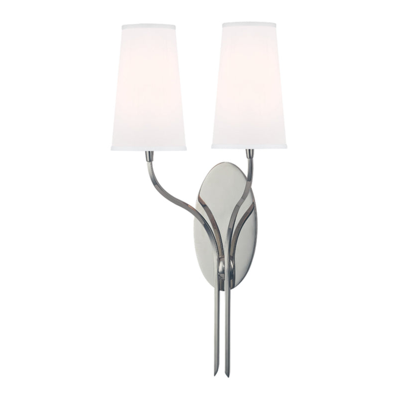 Rutland 2 Light Wall Sconce in Polished Nickel