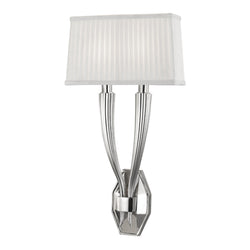 Erie 2 Light Wall Sconce in Polished Nickel