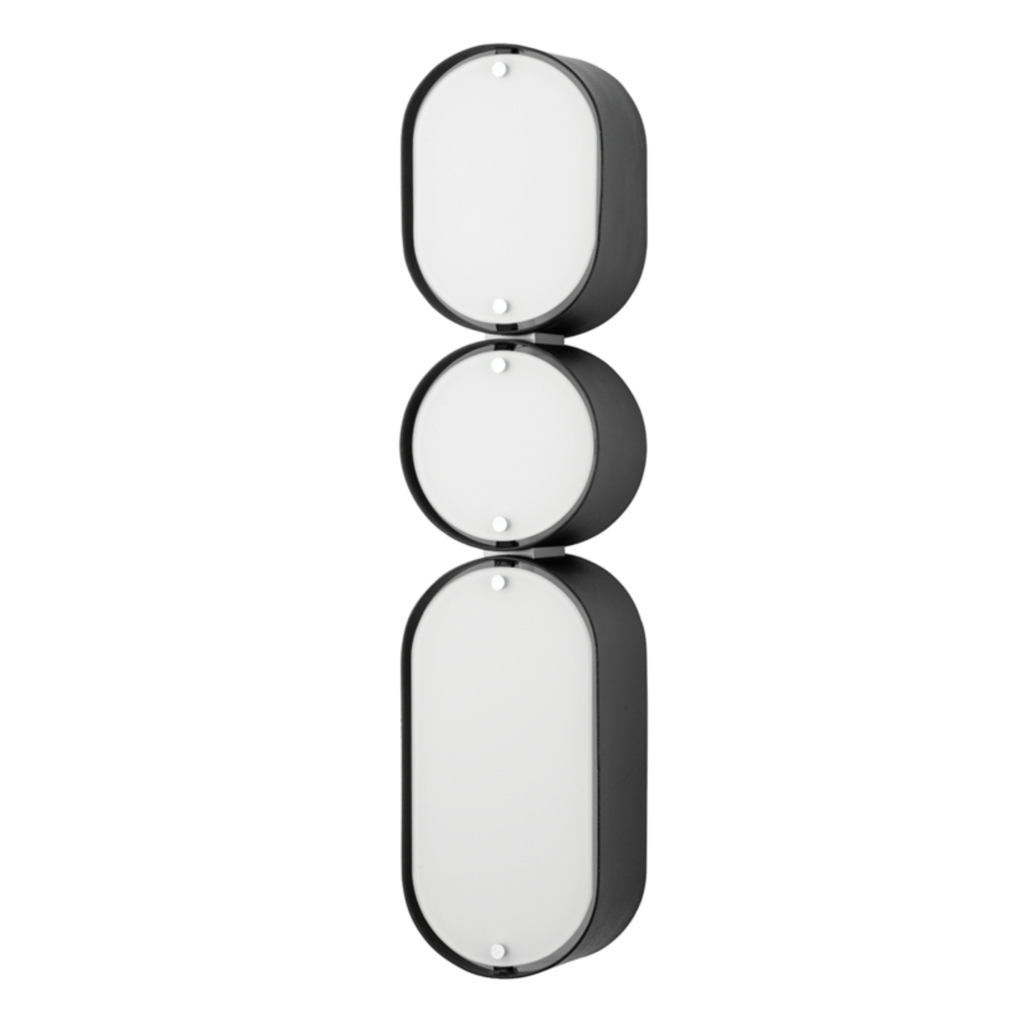 Opal 3 Light Wall Sconce in Soft Black With Stainless Steel