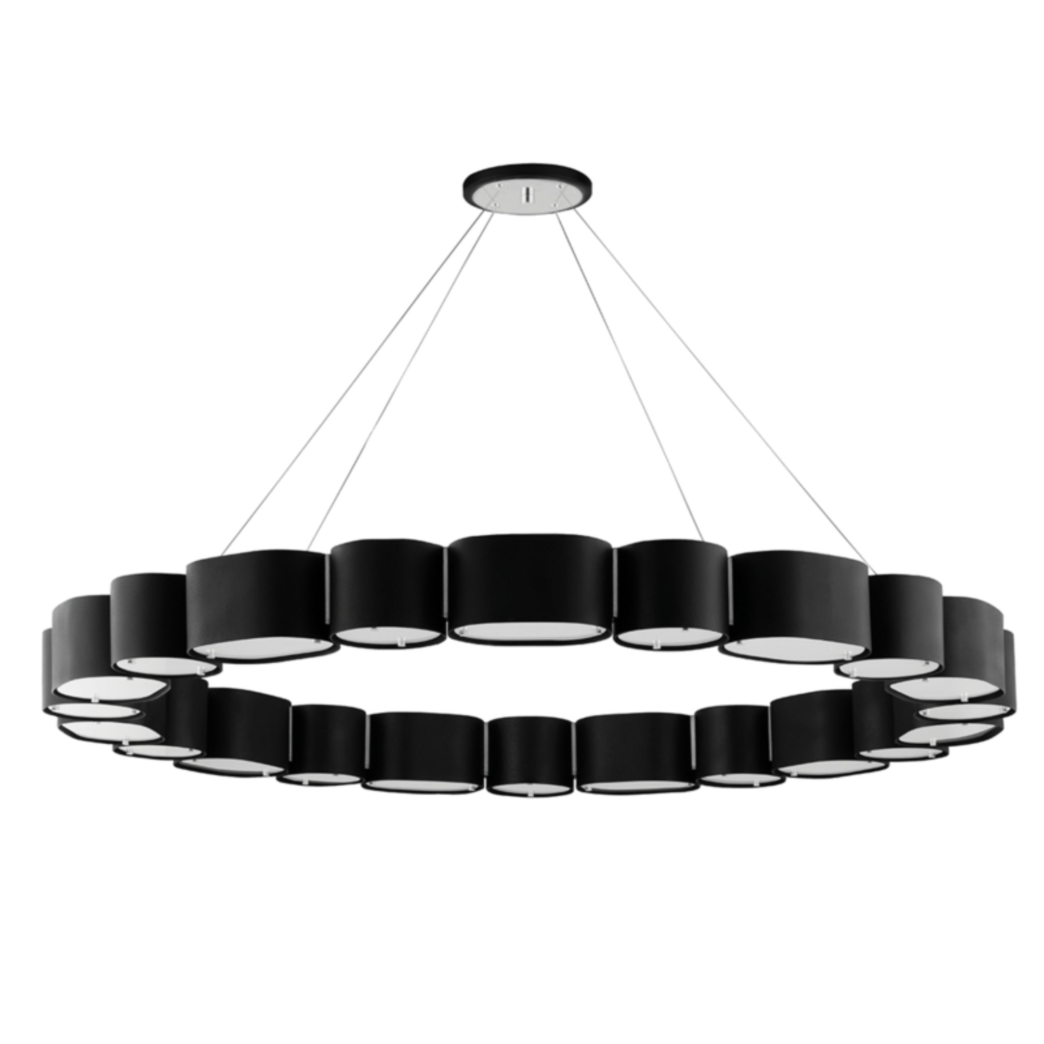 Opal 22-Light Chandelier in  Soft Black/Stainless Steel 50L x 50W x 4H