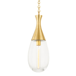 Southold 1 Light Pendant in Aged Brass
