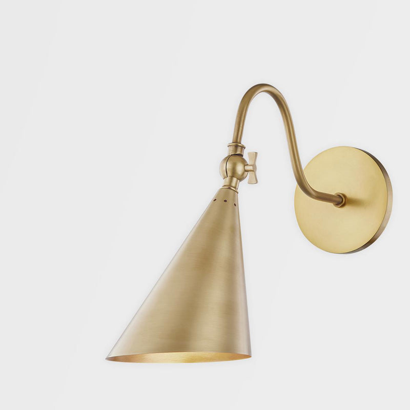 Lupe 1 Light Wall Sconce in Aged Brass