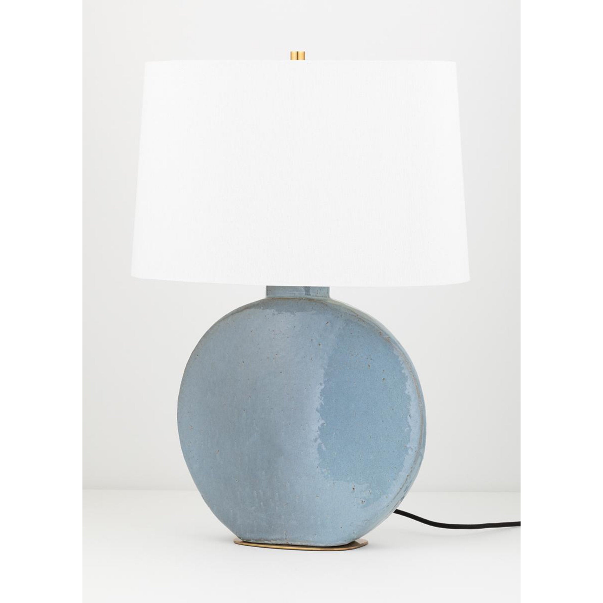 Kimball 1-Light Table Lamp in  Aged Brass/Gray 11L x 11W x 29H