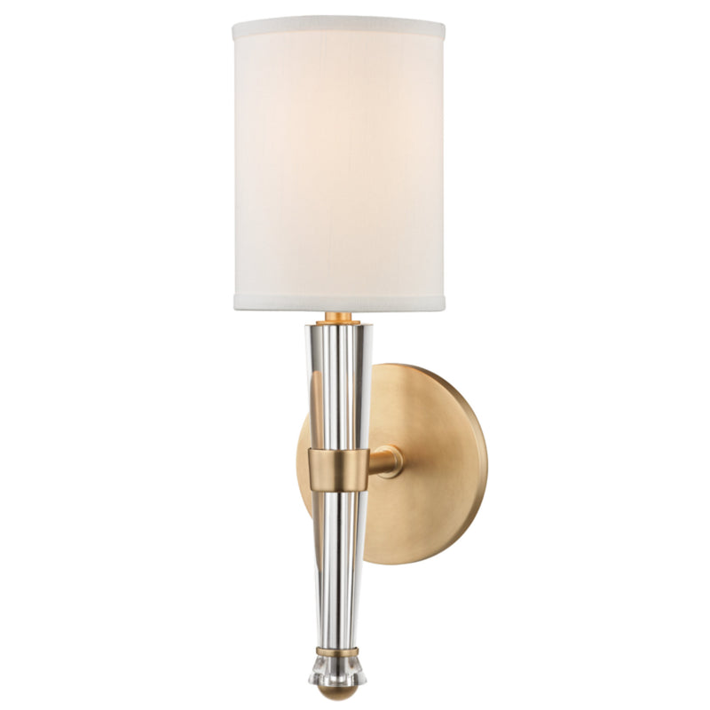 Volta 1 Light Wall Sconce in Aged Brass