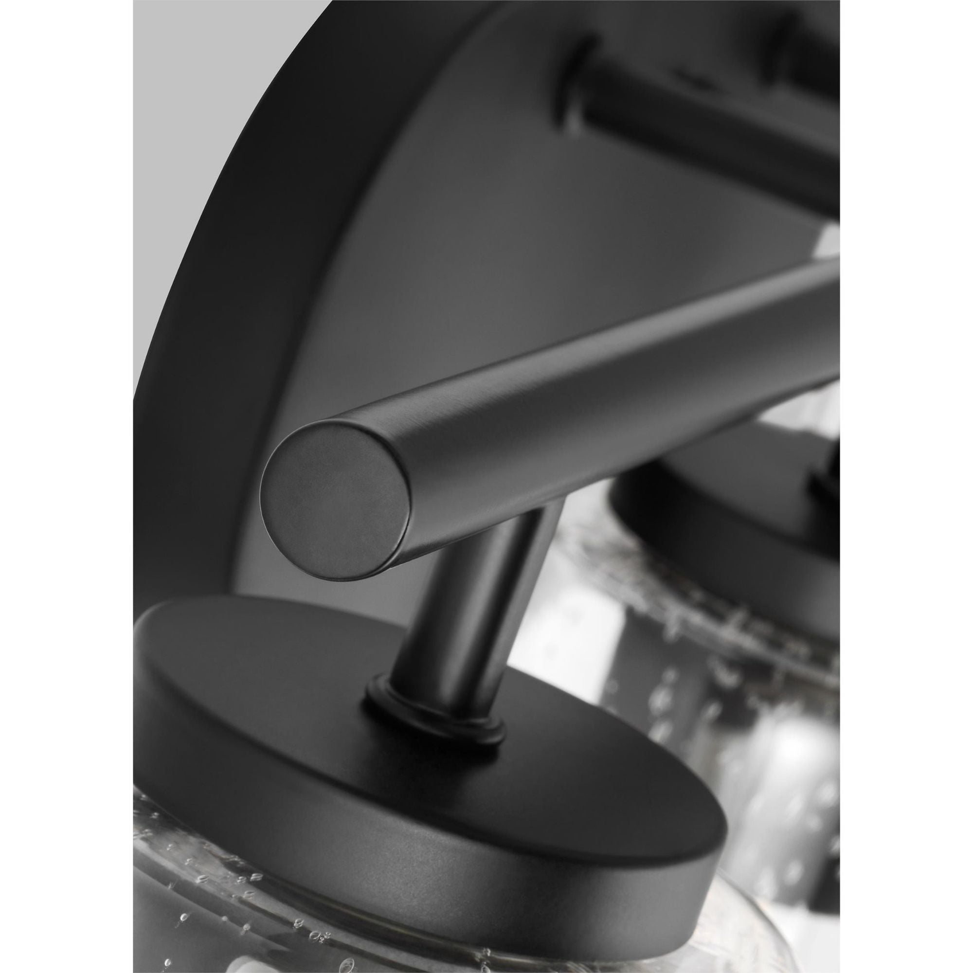 Oslo Four Light Wall / Bath Contemporary Fixture 27.5" Width 8.5" Height Steel Round Clear Seeded Shade in Midnight Black