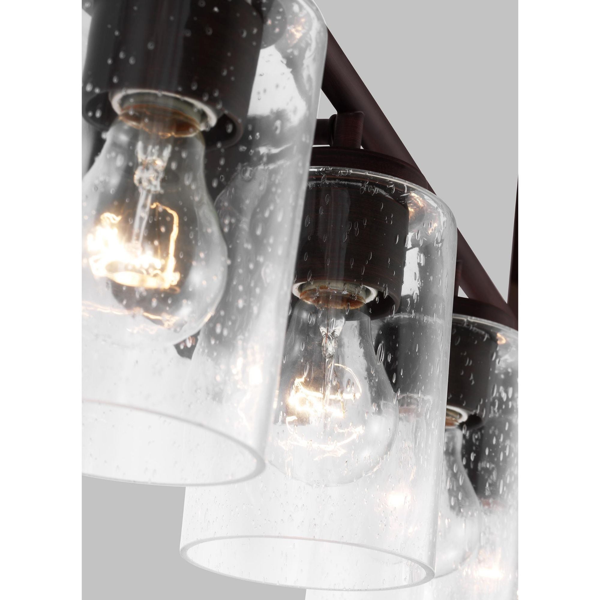 Oslo Four Light Wall / Bath Contemporary Fixture 27.5" Width 8.5" Height Steel Round Clear Seeded Shade in Bronze