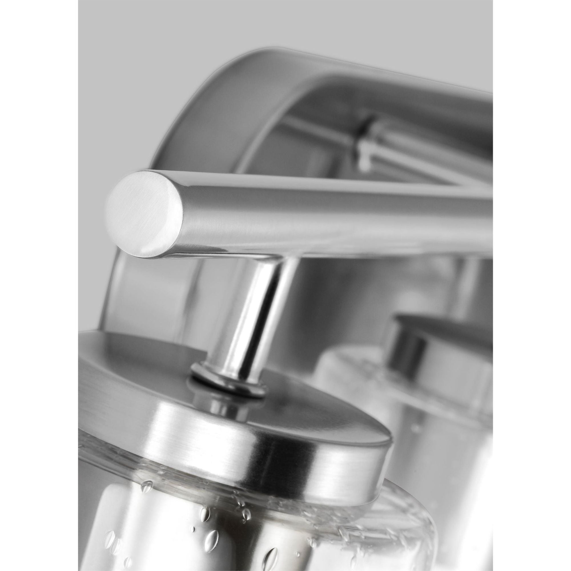 Oslo Four Light Wall / Bath Contemporary Fixture 27.5" Width 8.5" Height Steel Round Clear Seeded Shade in Brushed Nickel