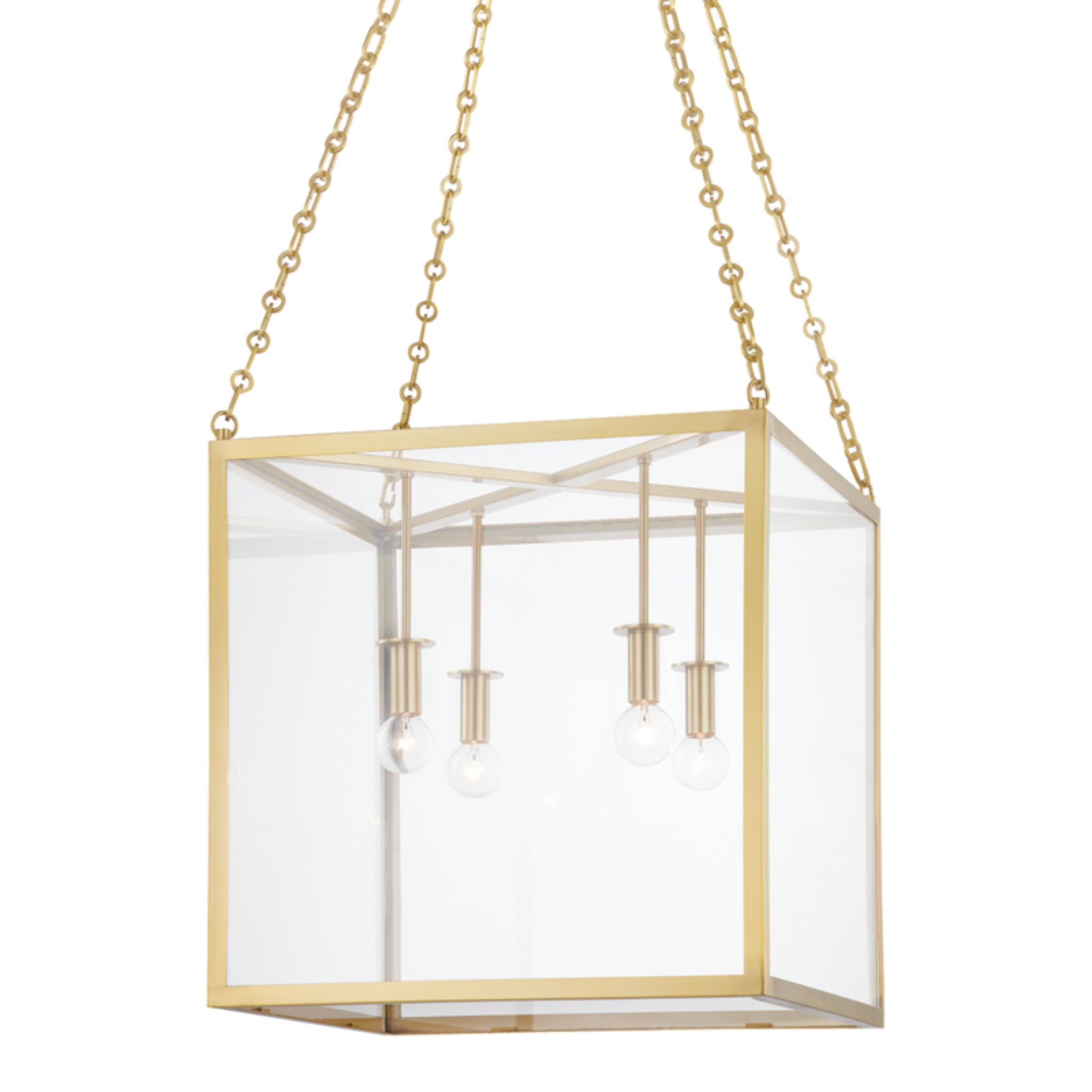 Catskill 4-Light Lantern in  Aged Brass 18L x 18W x 18H