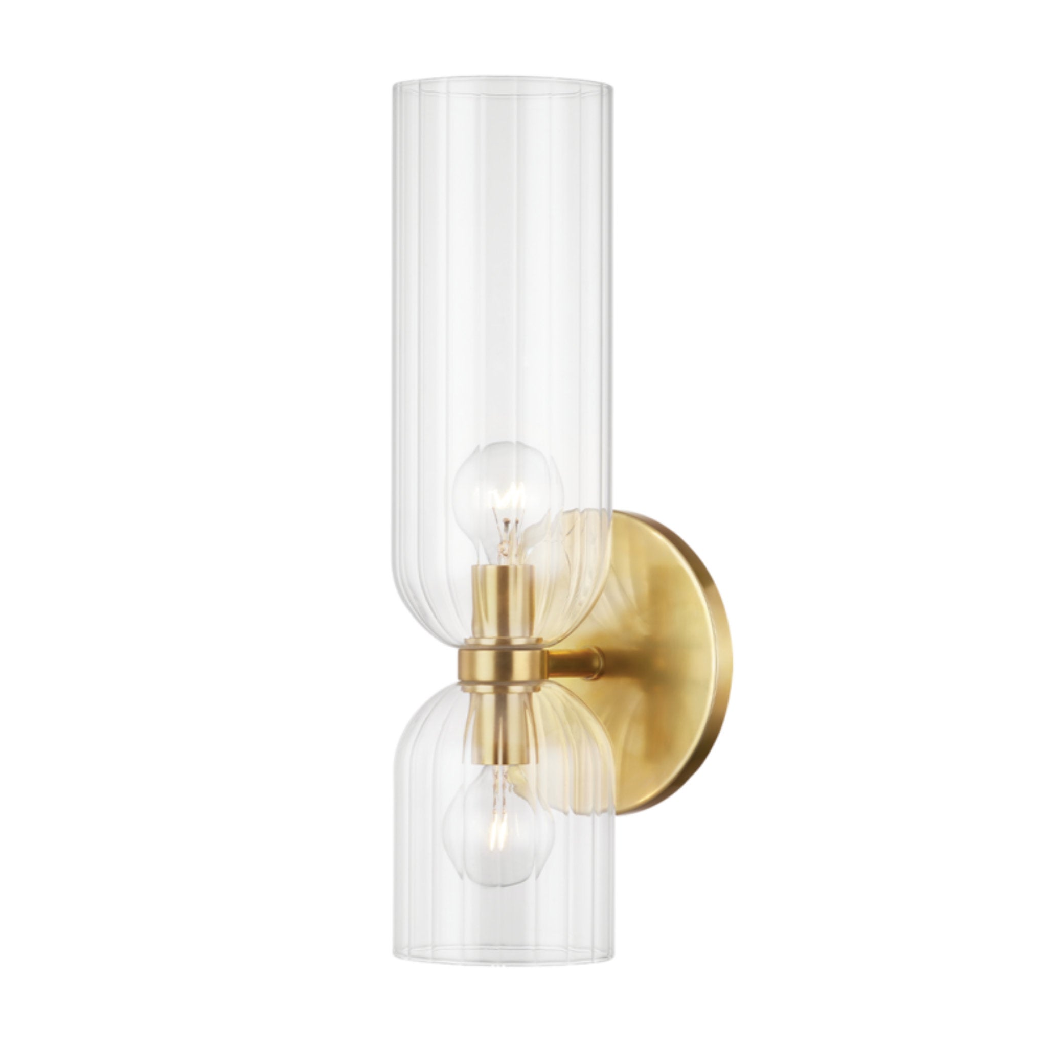Sayville 2-Light Wall Sconce in  Aged Brass 5.5L x 5.5W x 15.5H