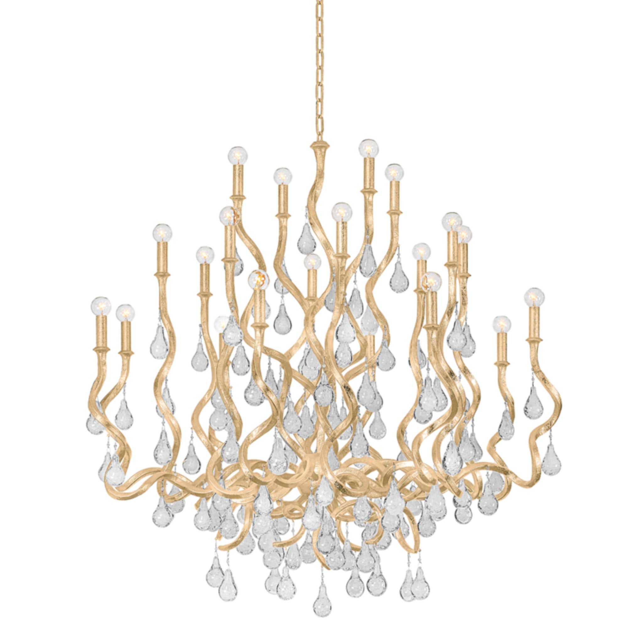 Aveline 20-Light Chandelier in  Gold Leaf 48L x 48W x 48.75H
