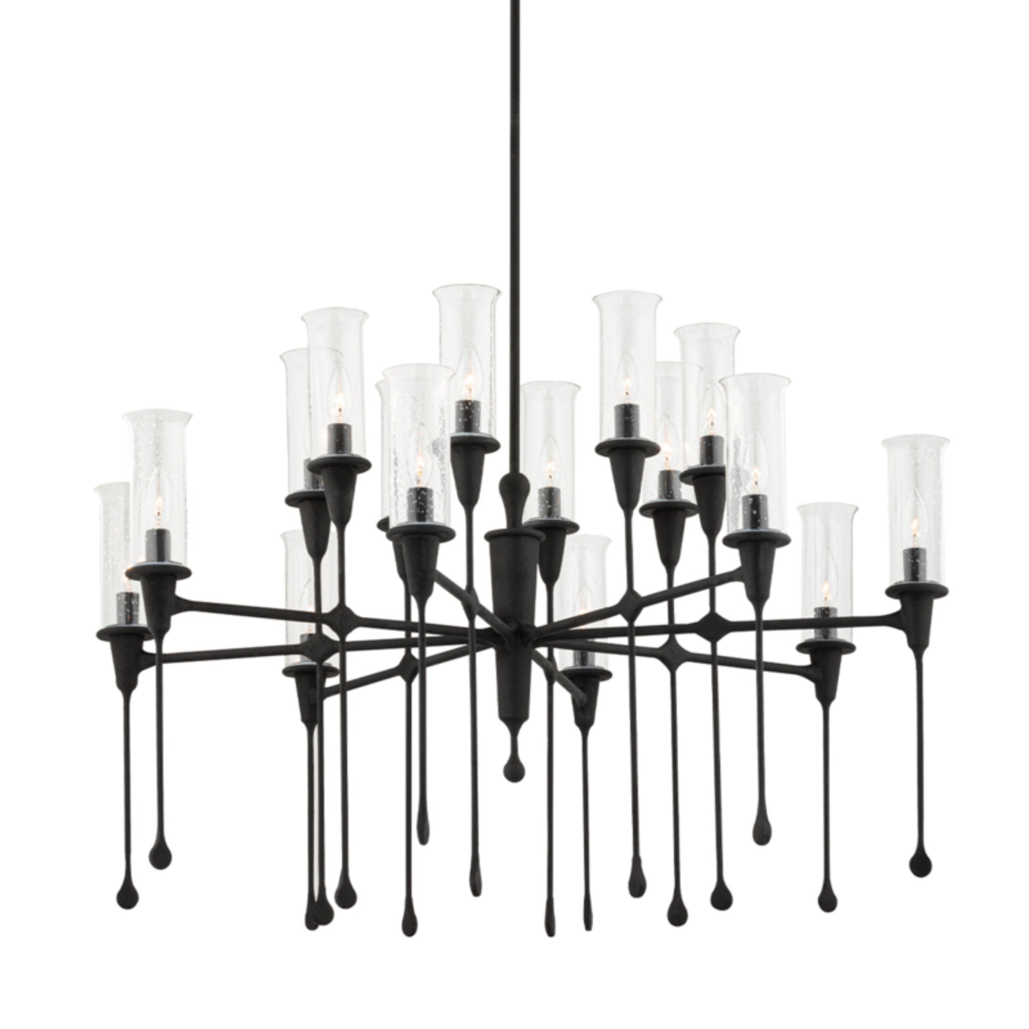 Chisel 16-Light Chandelier in Black Iron 41.25W x 28H