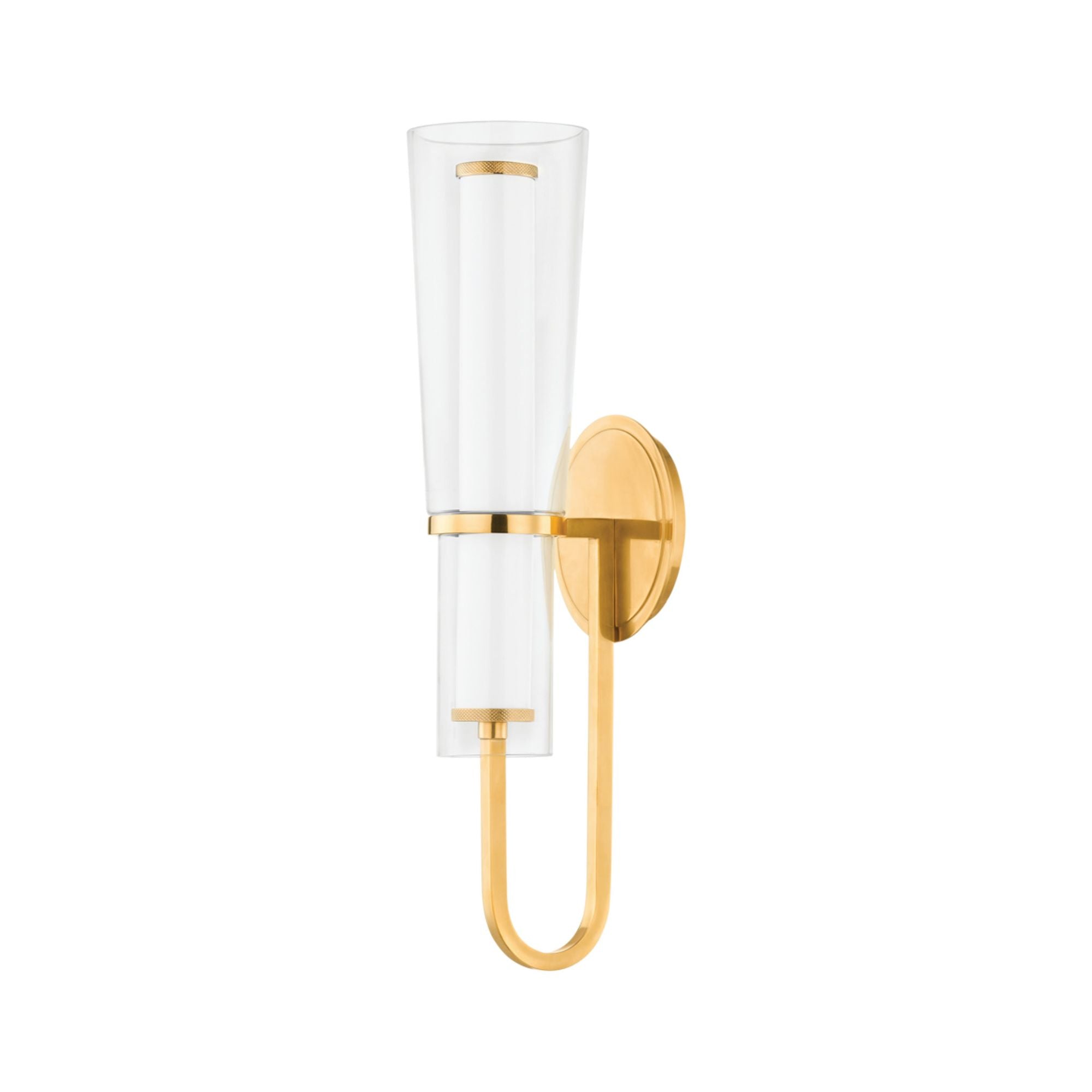 Vancouver 1 Light Wall Sconce in Aged Brass