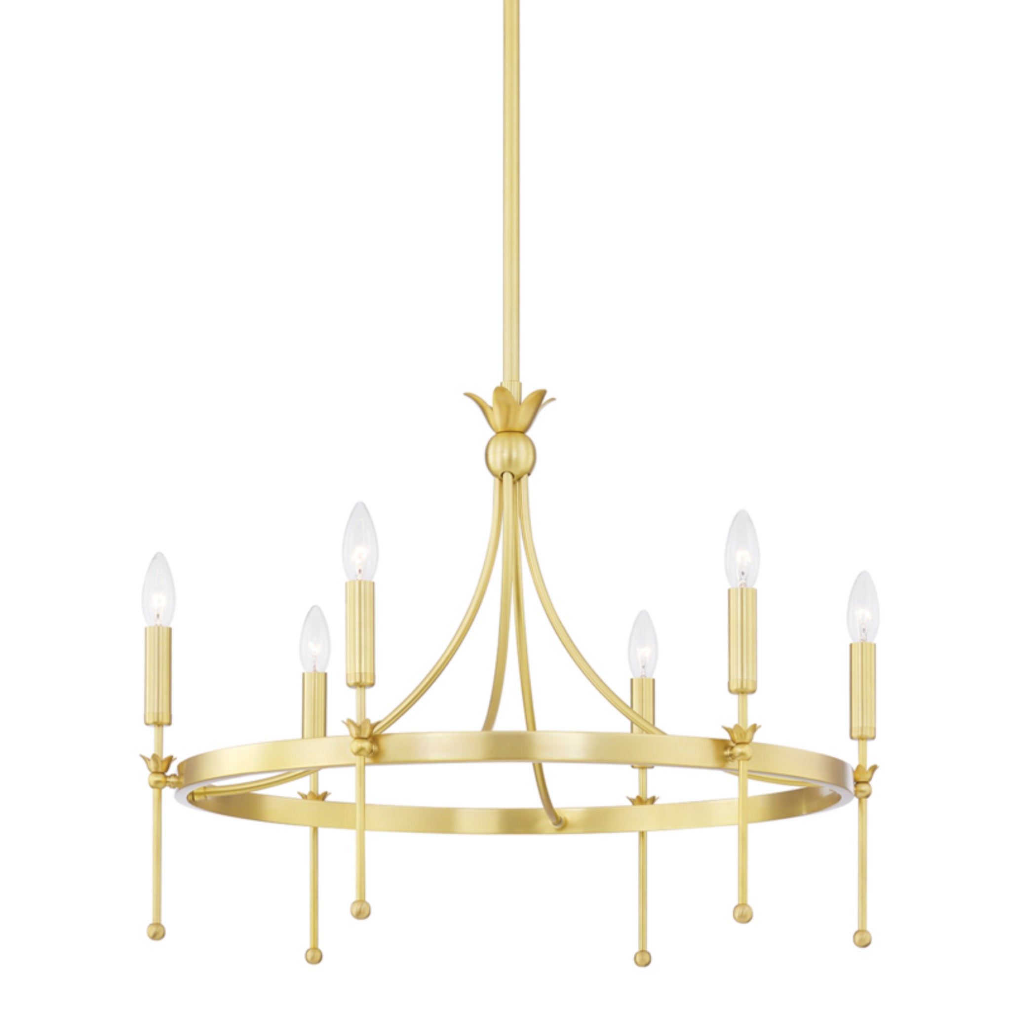 Gates 6-Light Chandelier in  Aged Brass 26.75L x 26.75W x 25H