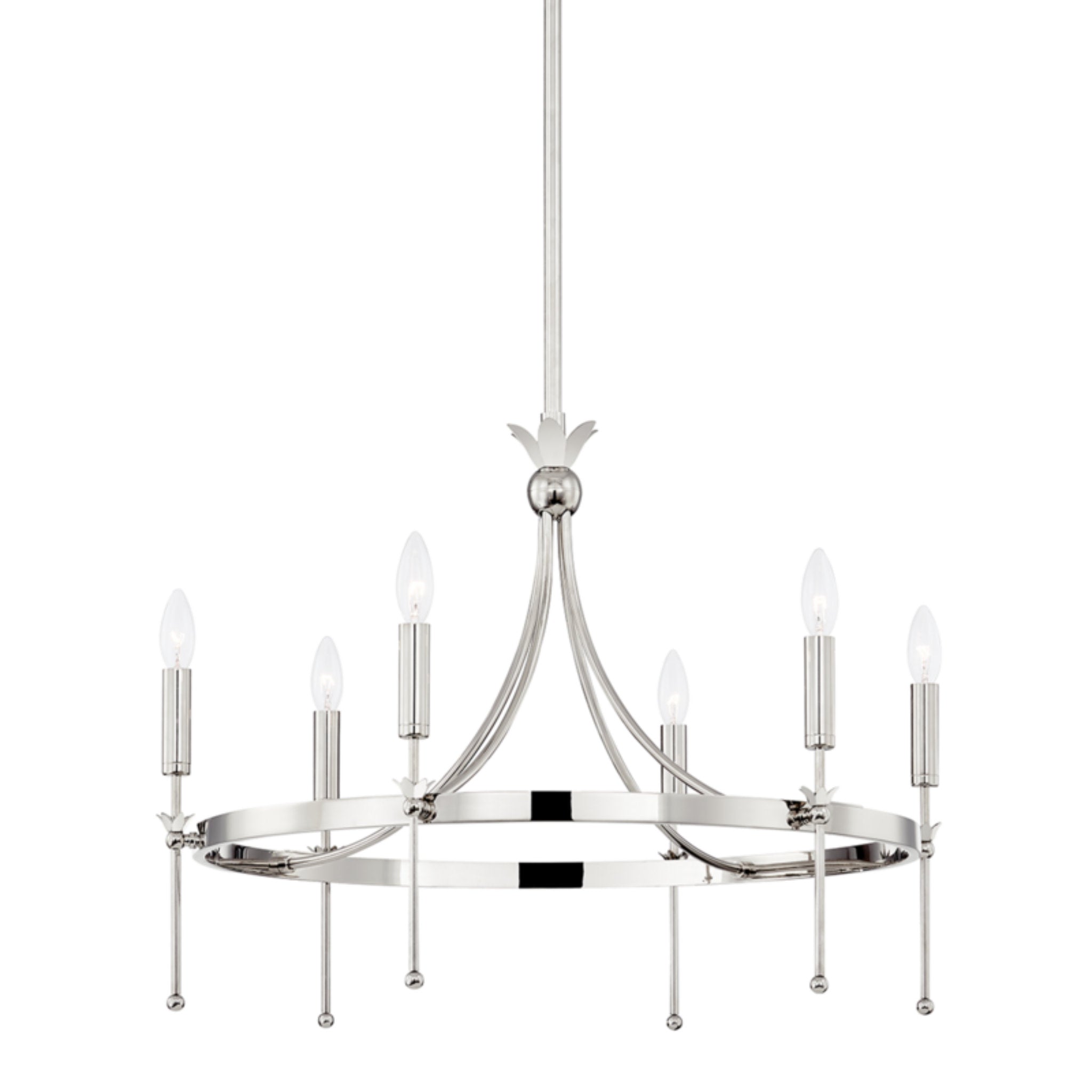 Gates 6-Light Chandelier in  Polished Nickel 26.75L x 26.75W x 25H