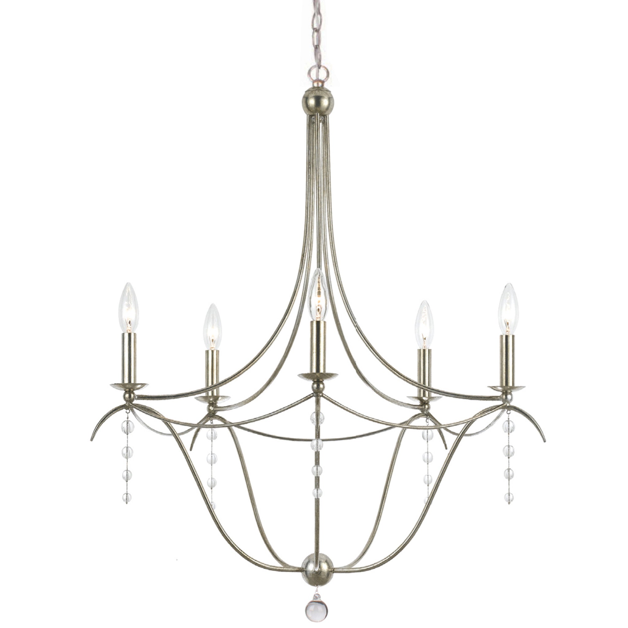 Metro 27.5'' Antique Silver Chandelier Silver 27.5"W x 33.5"H x 27.5"D