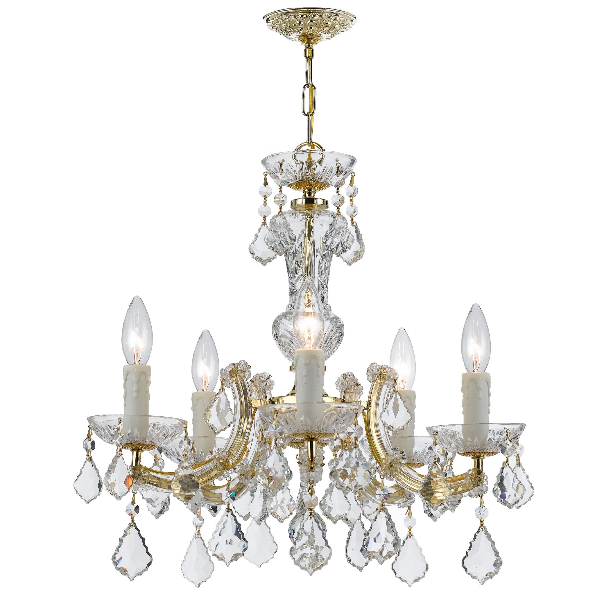 Maria Theresa 20'' Hand Cut Crystal Gold Chandelier Gold 20"W x 19"H x 20"D