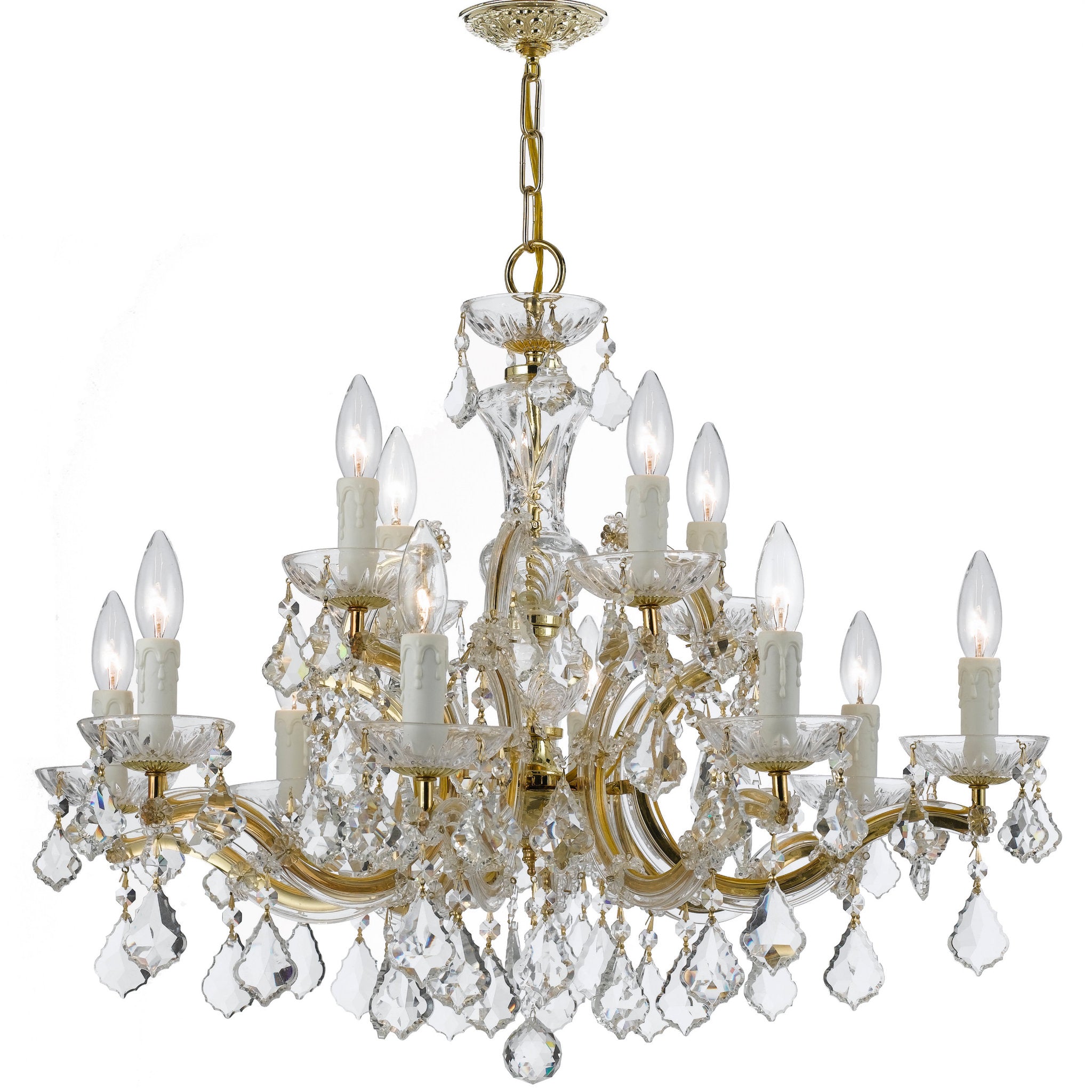 Maria Theresa 30'' Hand Cut Crystal Gold Chandelier Gold 30"W x 23"H x 30"D
