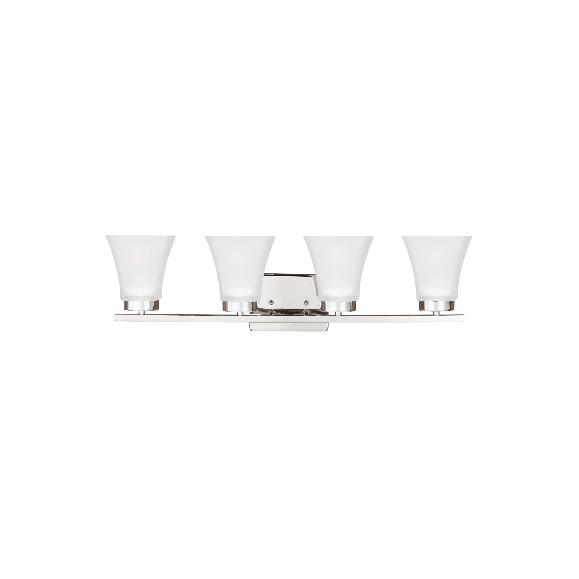 Bayfield Four Light Wall / Bath LED Contemporary Fixture 27.5" Width 7.75" Height Steel Square Satin Etched Shade in Chrome
