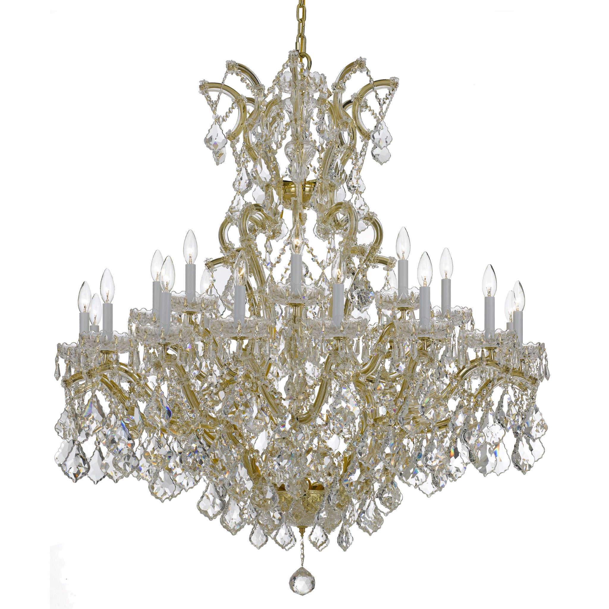 Maria Theresa 46'' Hand Cut Crystal Gold Chandelier Gold 46"W x 52"H x 46"D