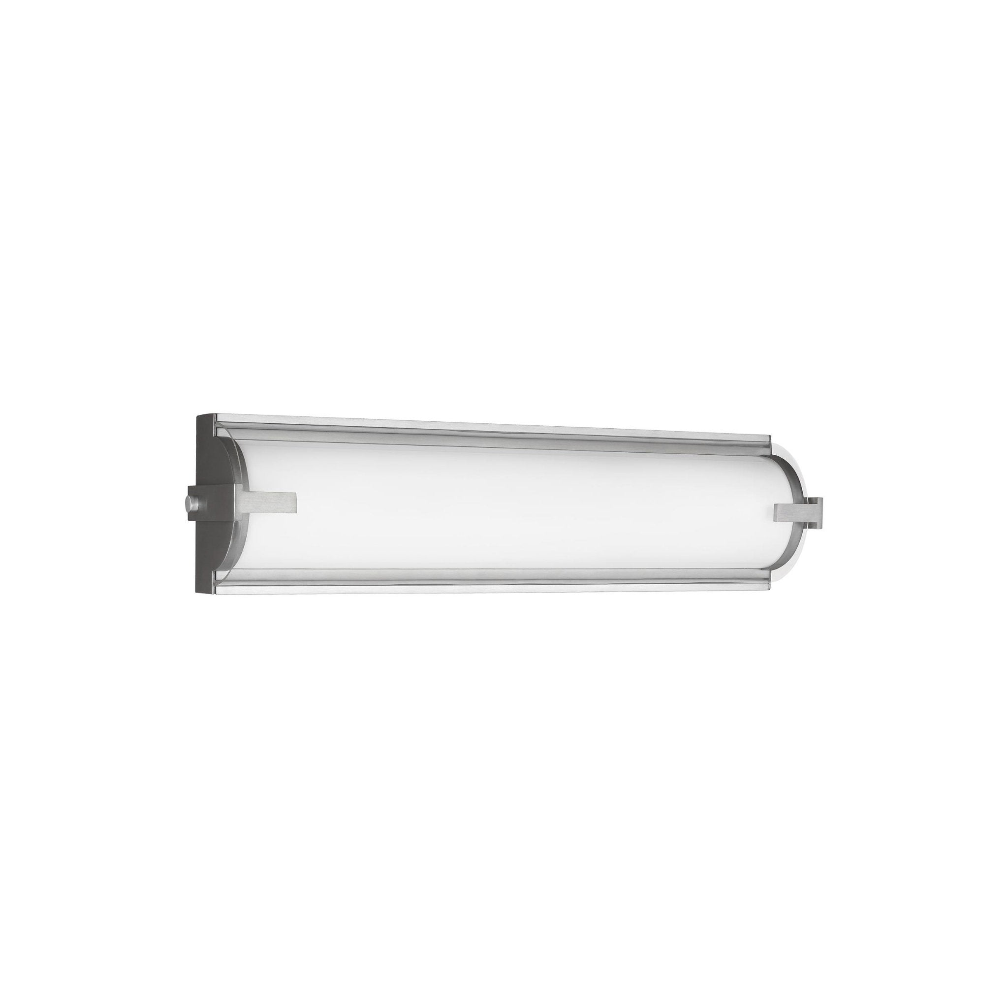 Braunfels Small LED Wall / Bath Transitional Fixture 20" Width 5" Height Aluminum Irregular Clear Shade in Satin