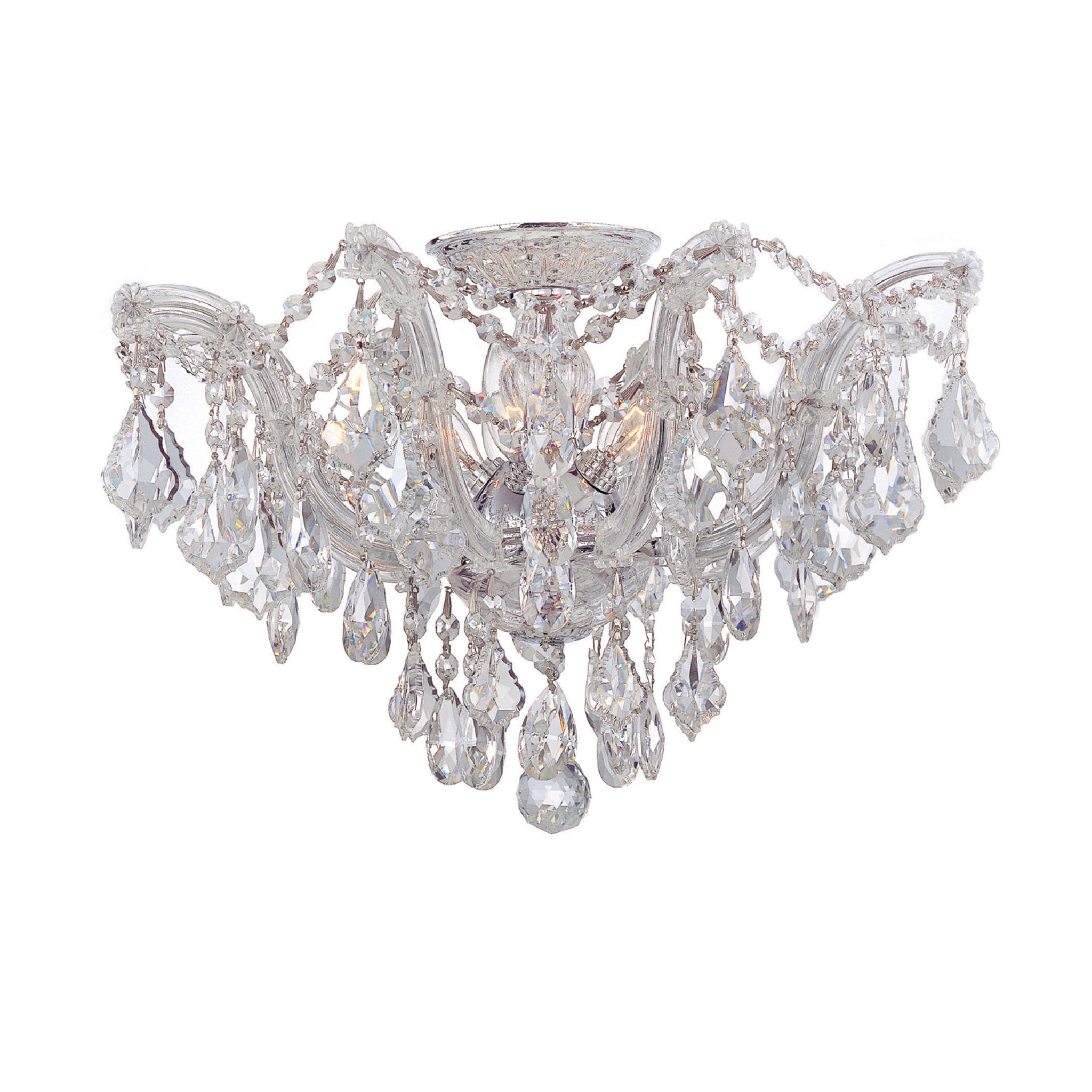 Crystorama 4437-CH-CL-S Maria Theresa 5 Light Swarovski Strass Crystal Chrome Semi-Flush