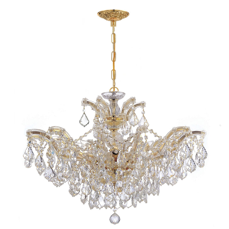 Maria Theresa 6 Light Hand Cut Crystal Gold Chandelier