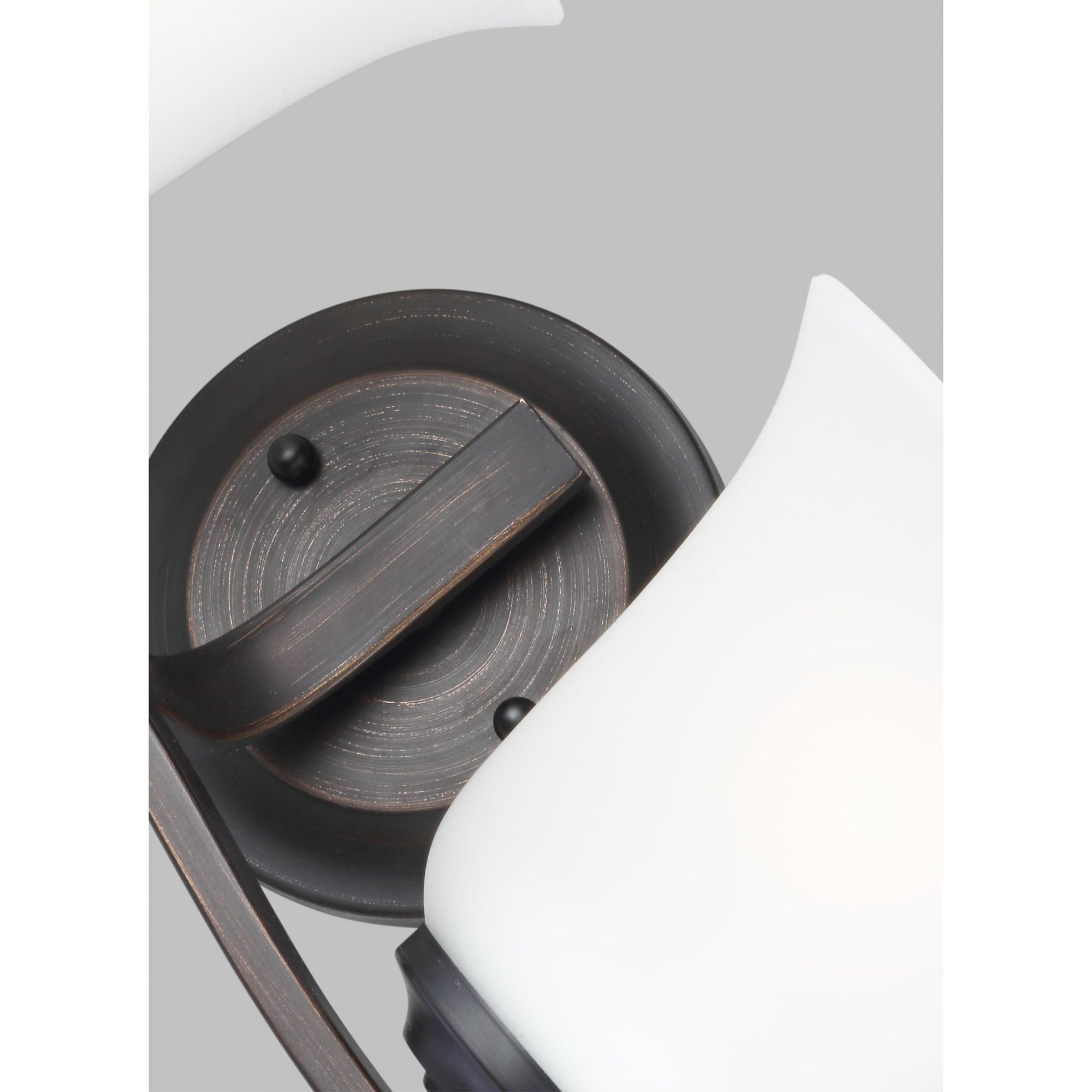 Emmons Four Light Wall / Bath Traditional Fixture 31.875" Width 6.25" Height Steel Round Satin Etched Shade in Bronze