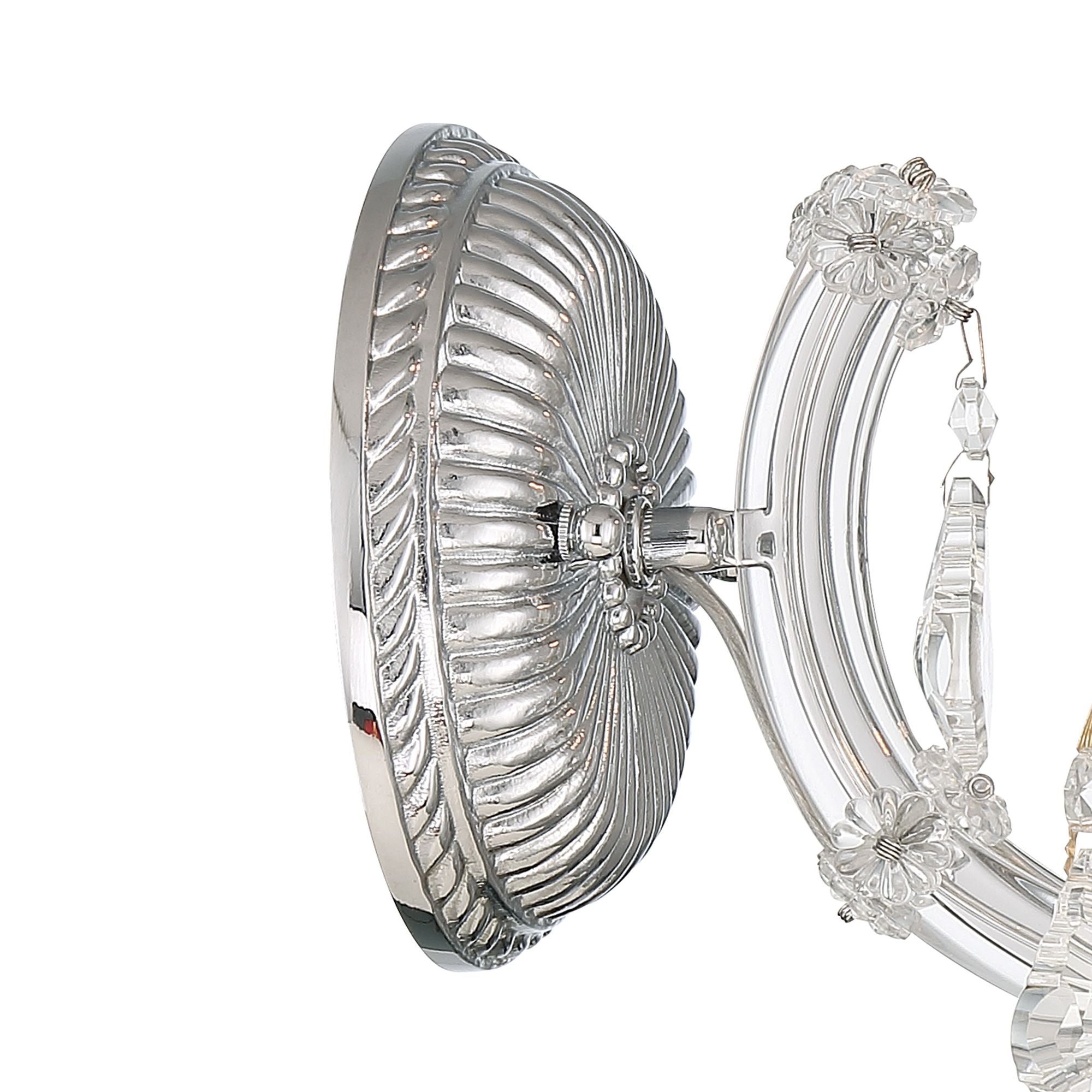 Maria Theresa 1 Light Hand Cut Crystal Polished Chrome Sconce Hand Cut Crystal 6"W x 11.5"H x 8"D