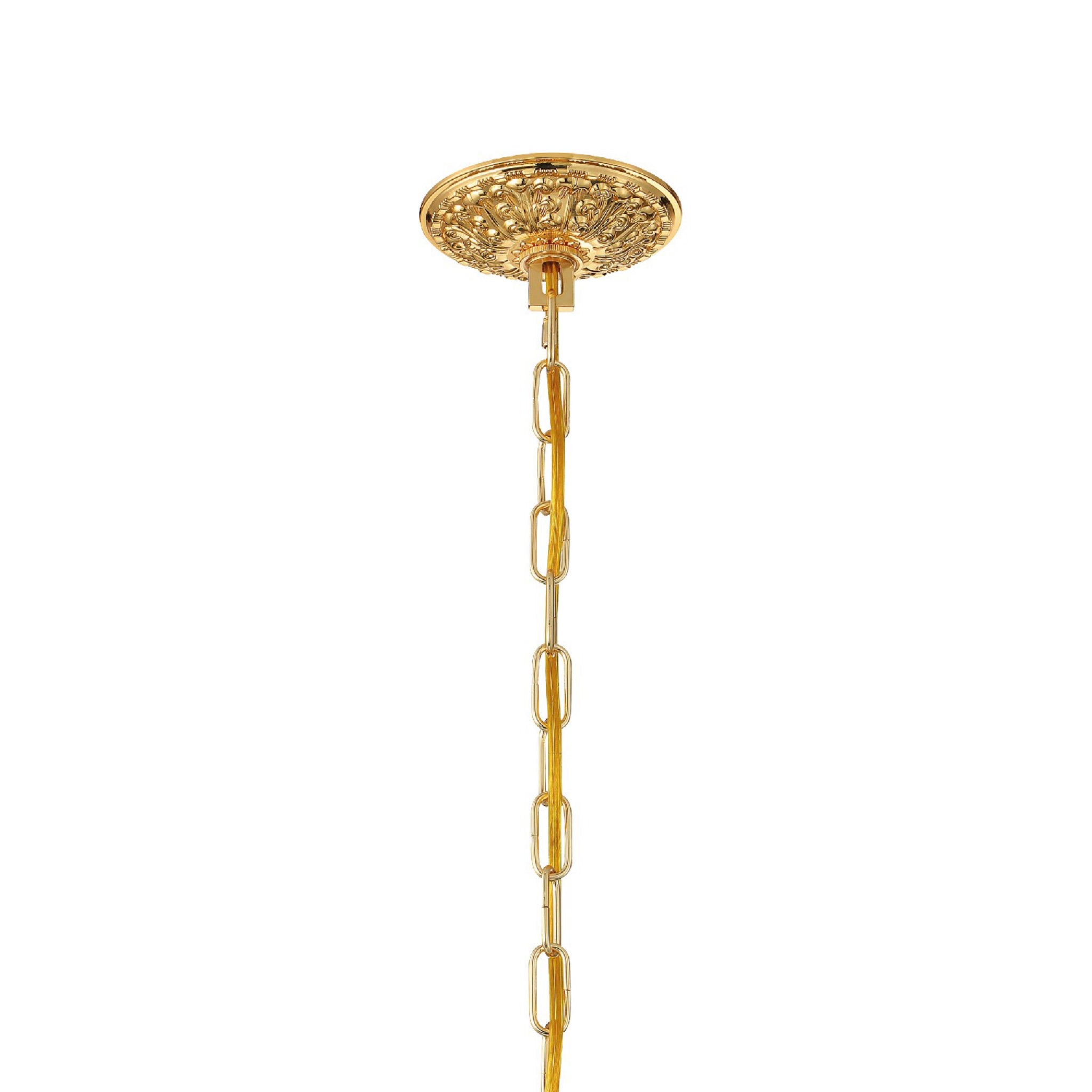 Maria Theresa 16.5'' Italian Crystal Gold Chandelier Gold 16.5"W x 15"H x 16.5"D