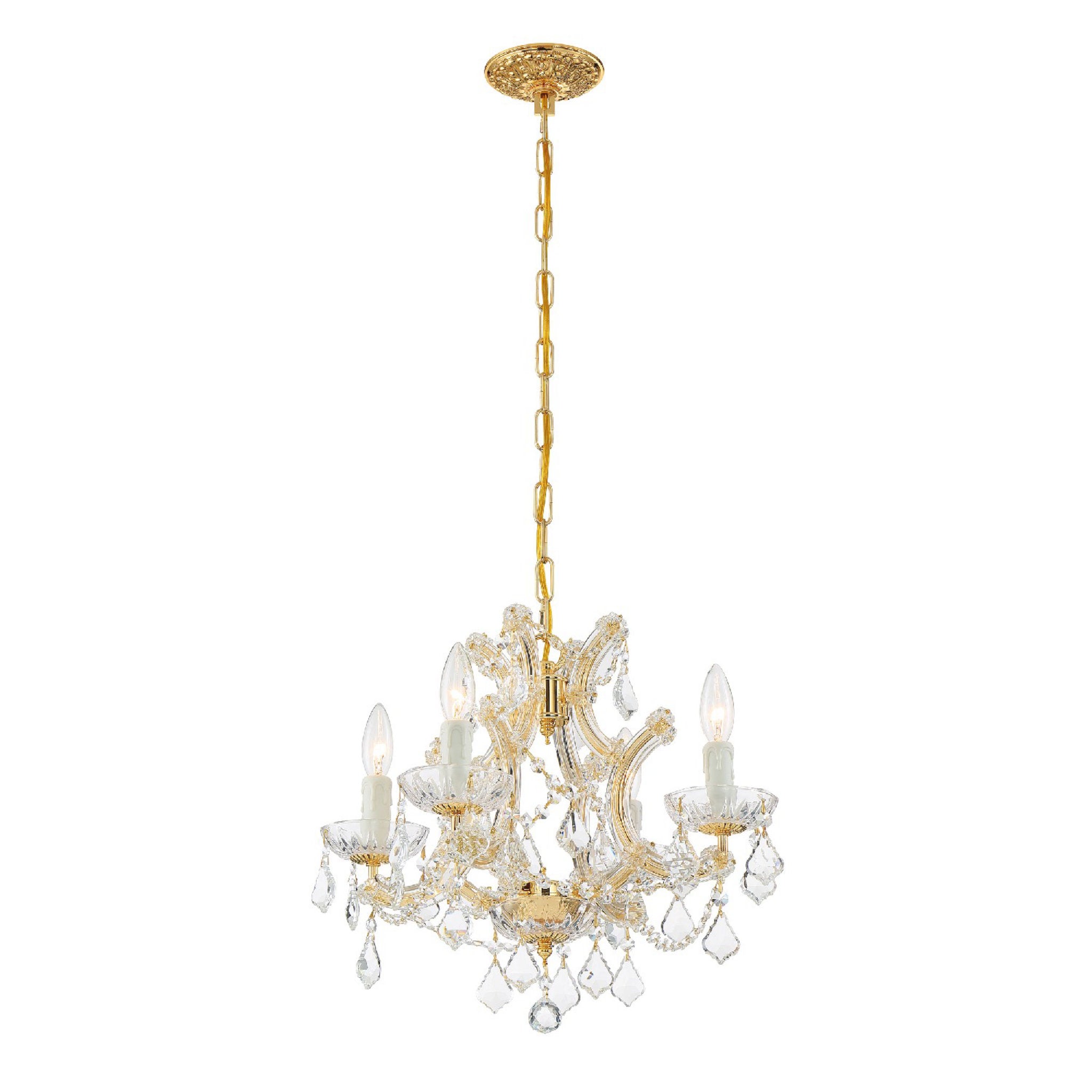 Maria Theresa 16.5'' Italian Crystal Gold Chandelier Gold 16.5"W x 15"H x 16.5"D