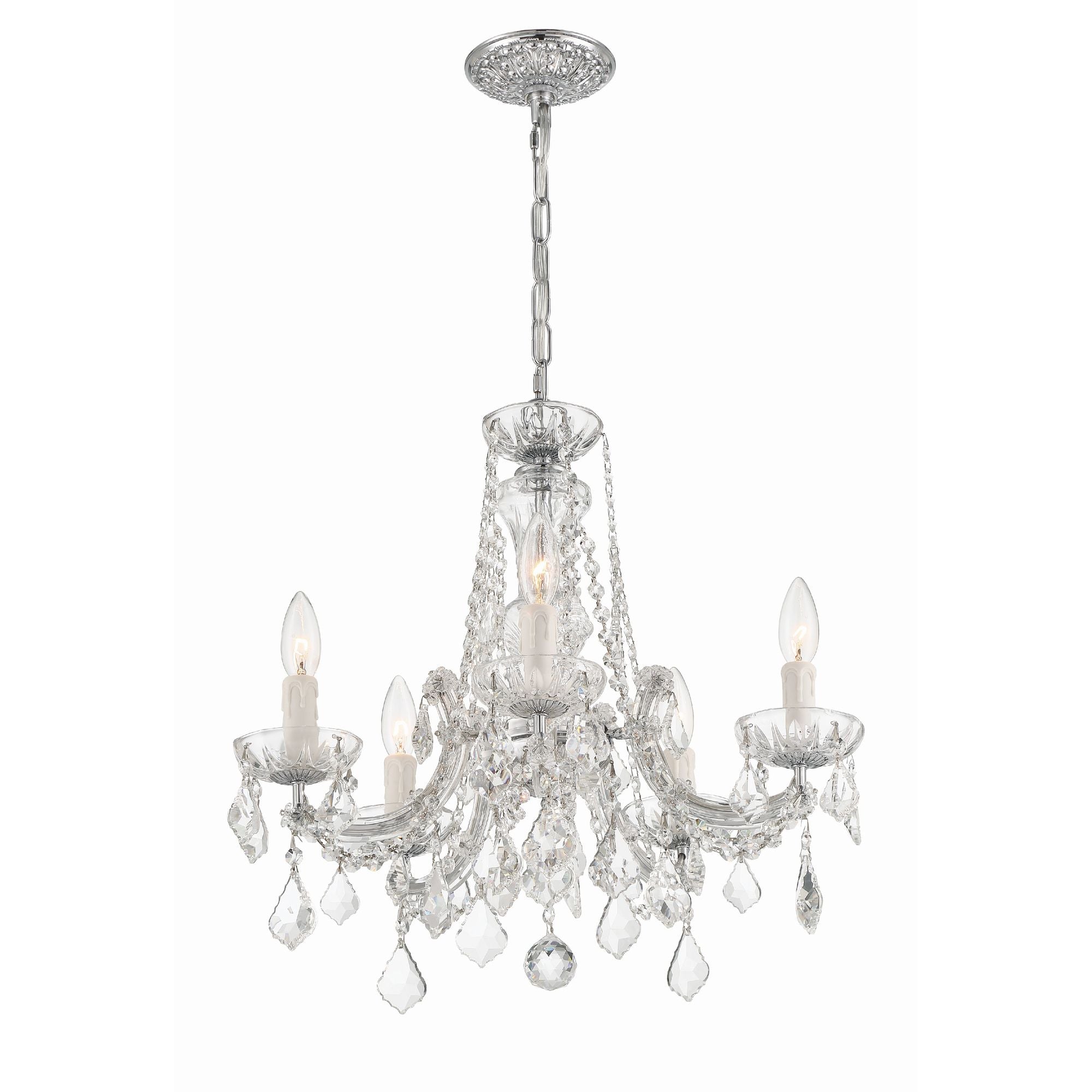 Maria Theresa 20'' Hand Cut Crystal Polished Chrome Chandelier Silver 20"W x 19"H x 20"D