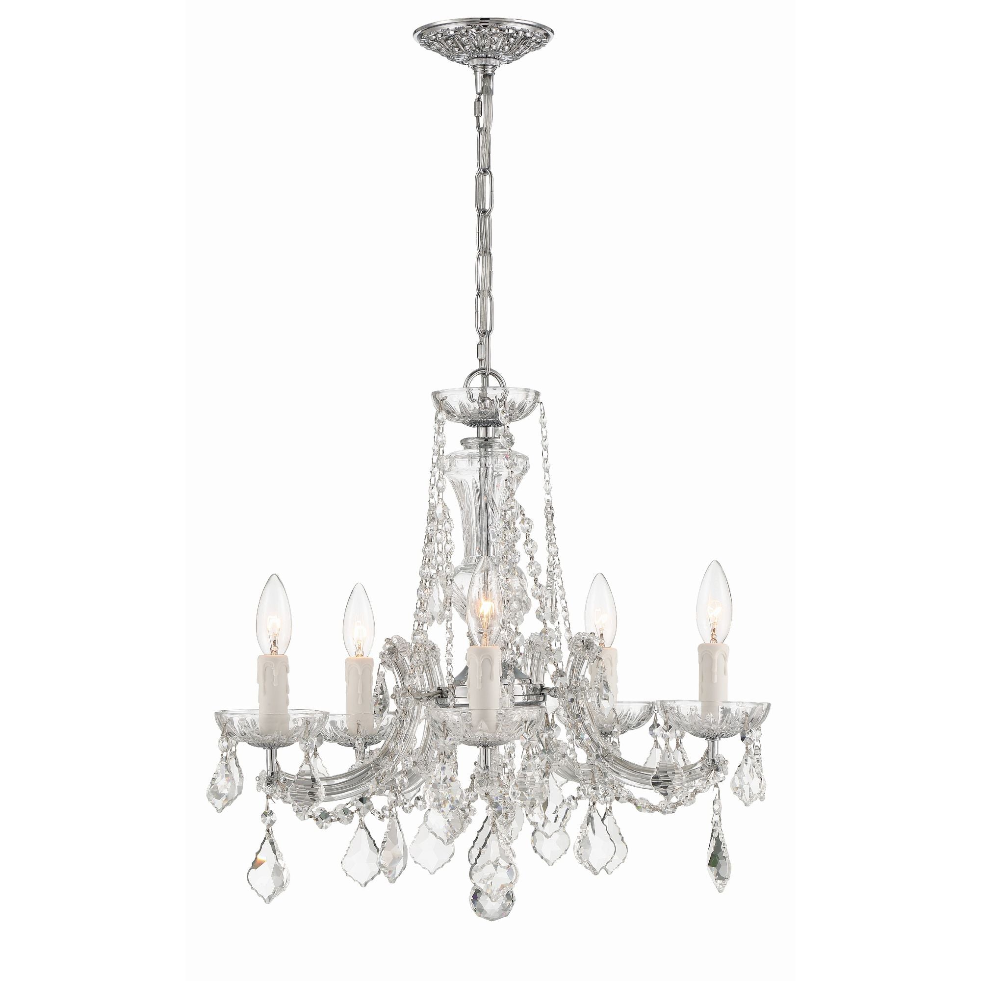 Maria Theresa 20'' Hand Cut Crystal Polished Chrome Chandelier Silver 20"W x 19"H x 20"D