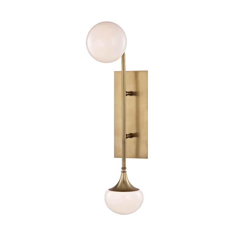 Fleming 2 Light Wall Sconce in Aged Brass